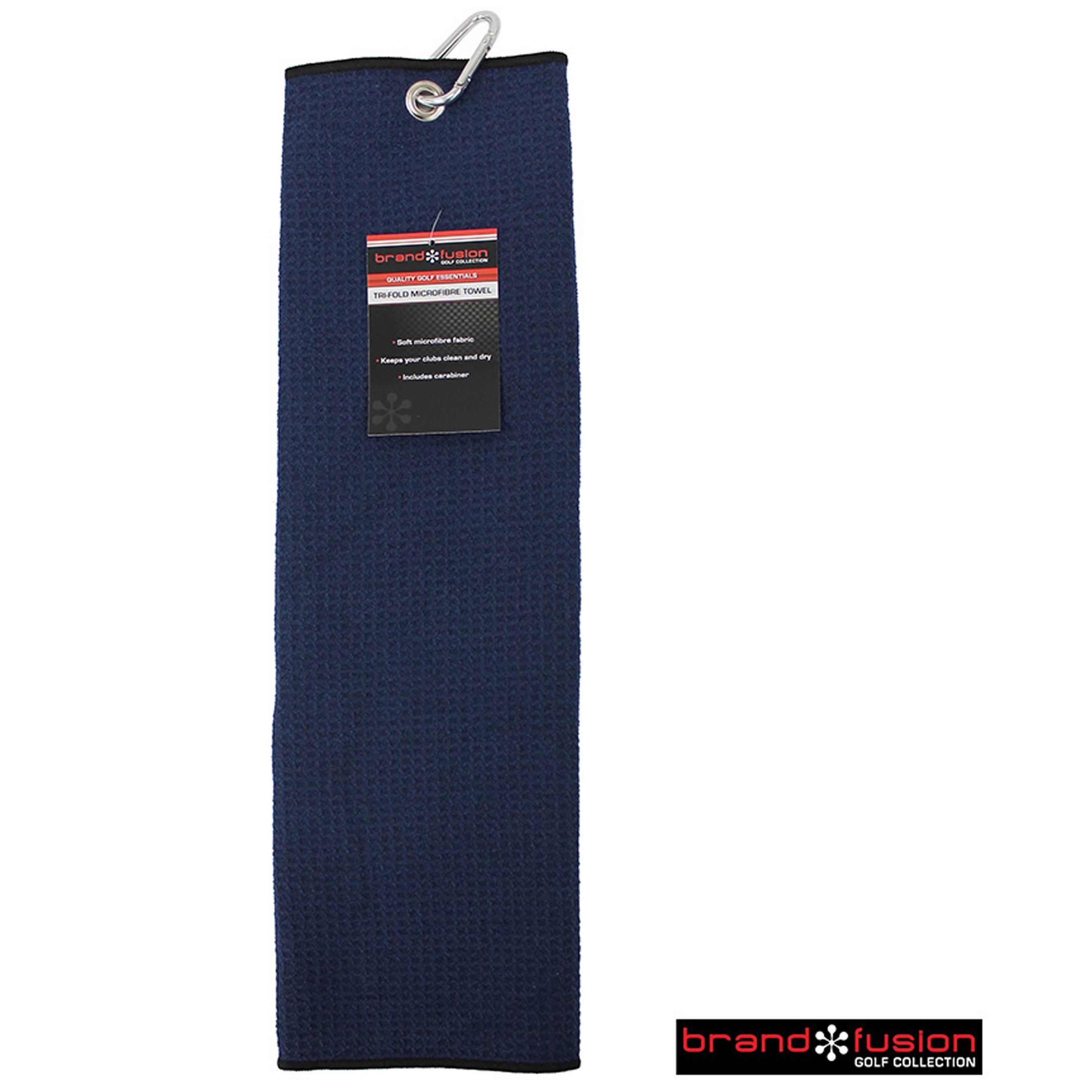 Brand Fusion  Tri Fold Microfibre Towel - Navy