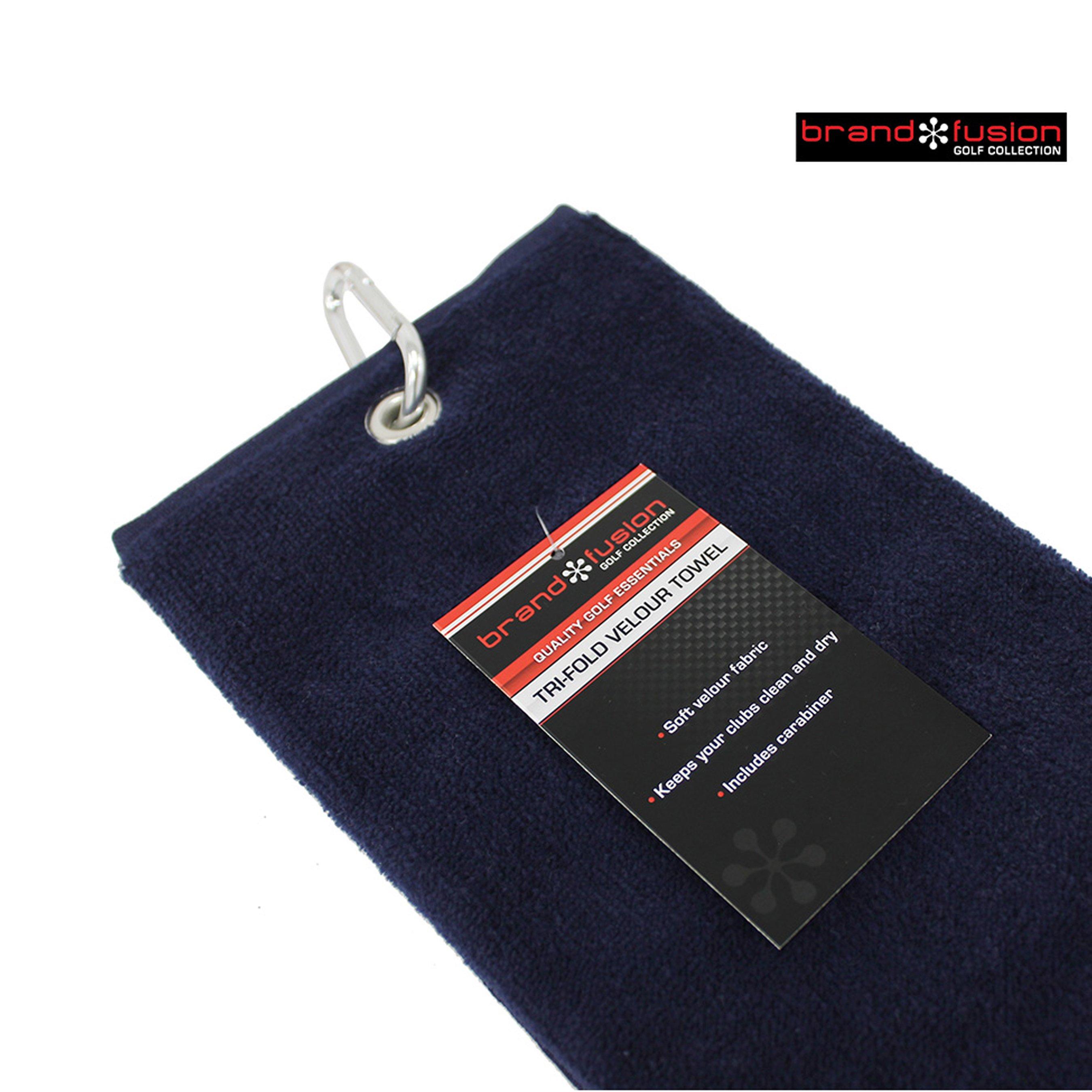 Navy - Brand Fusion - Tri Fold Microfibre Towel - 2