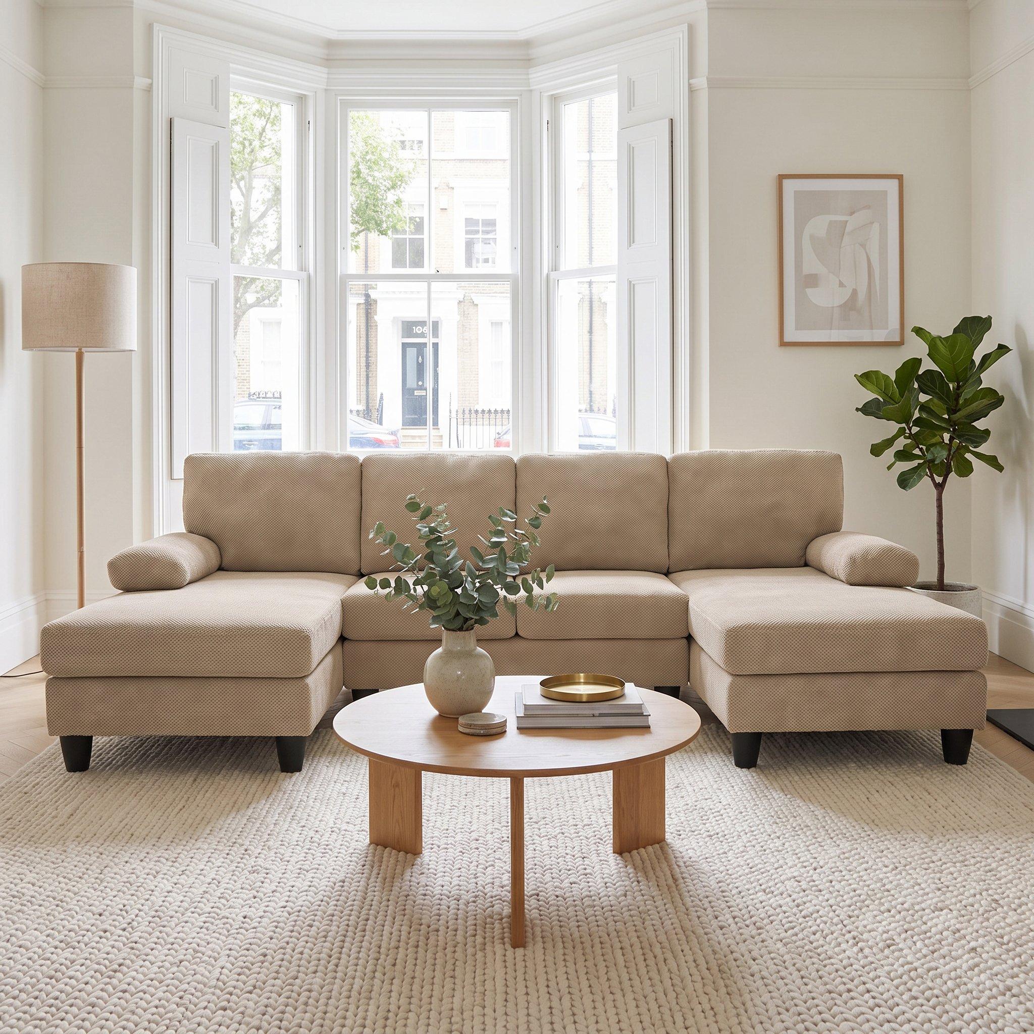 Camel - Urban Meuble - U-Shaped Dual Chaise Sectional Sofa - 2