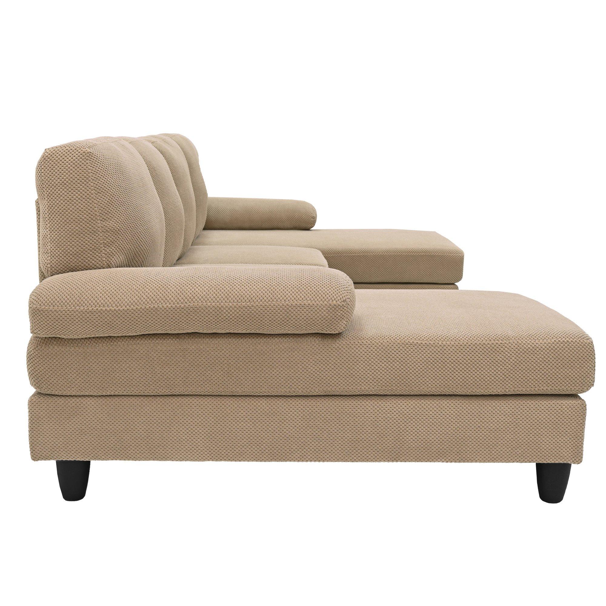 Camel - Urban Meuble - U-Shaped Dual Chaise Sectional Sofa - 11