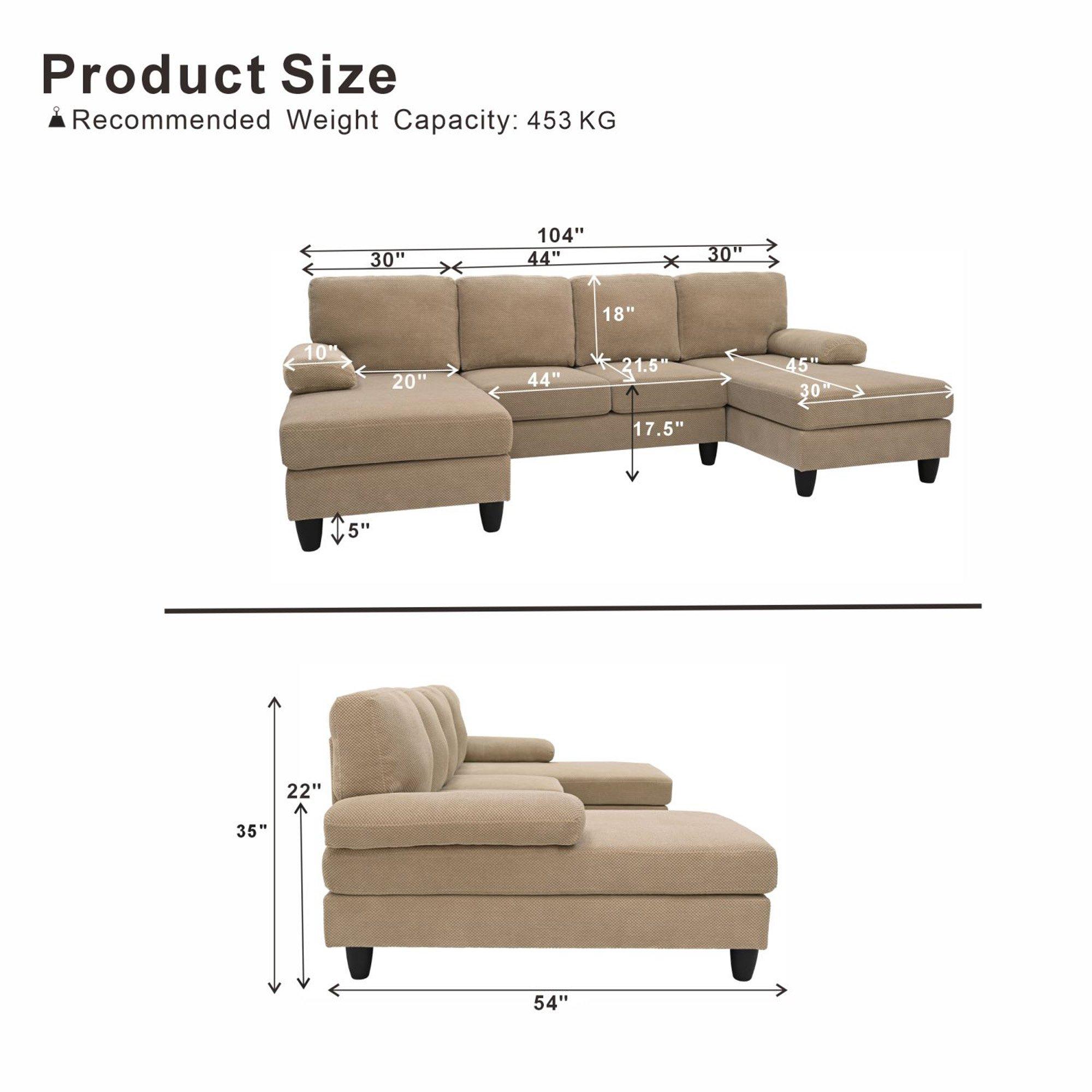 Camel - Urban Meuble - U-Shaped Dual Chaise Sectional Sofa - 6