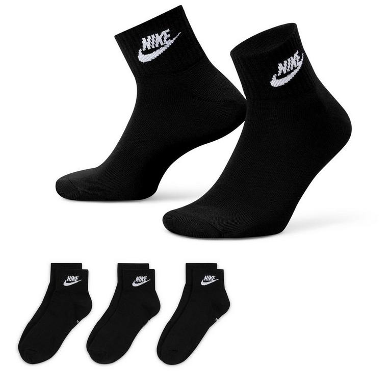 Noir/Blanc - Nike Sneaker - Everyday Essential Ankle Socks (3 Pairs) - 1