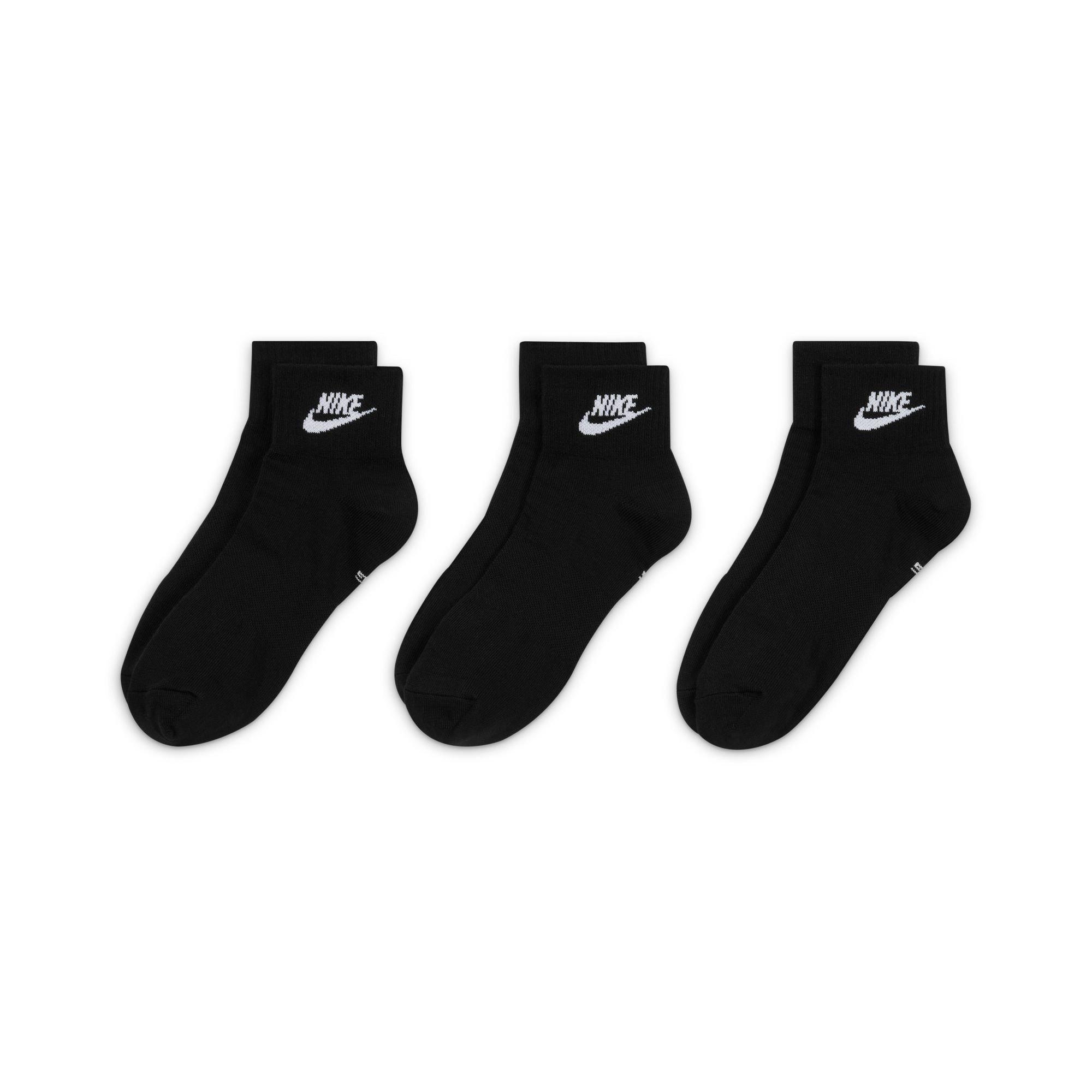 Noir/Blanc - Nike - Everyday Essential Ankle Socks (3 Pairs) - 2