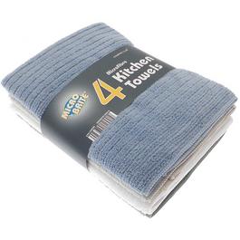 Country Club Kitchen Towels Pack of 4 Micro Brite Microfibre
