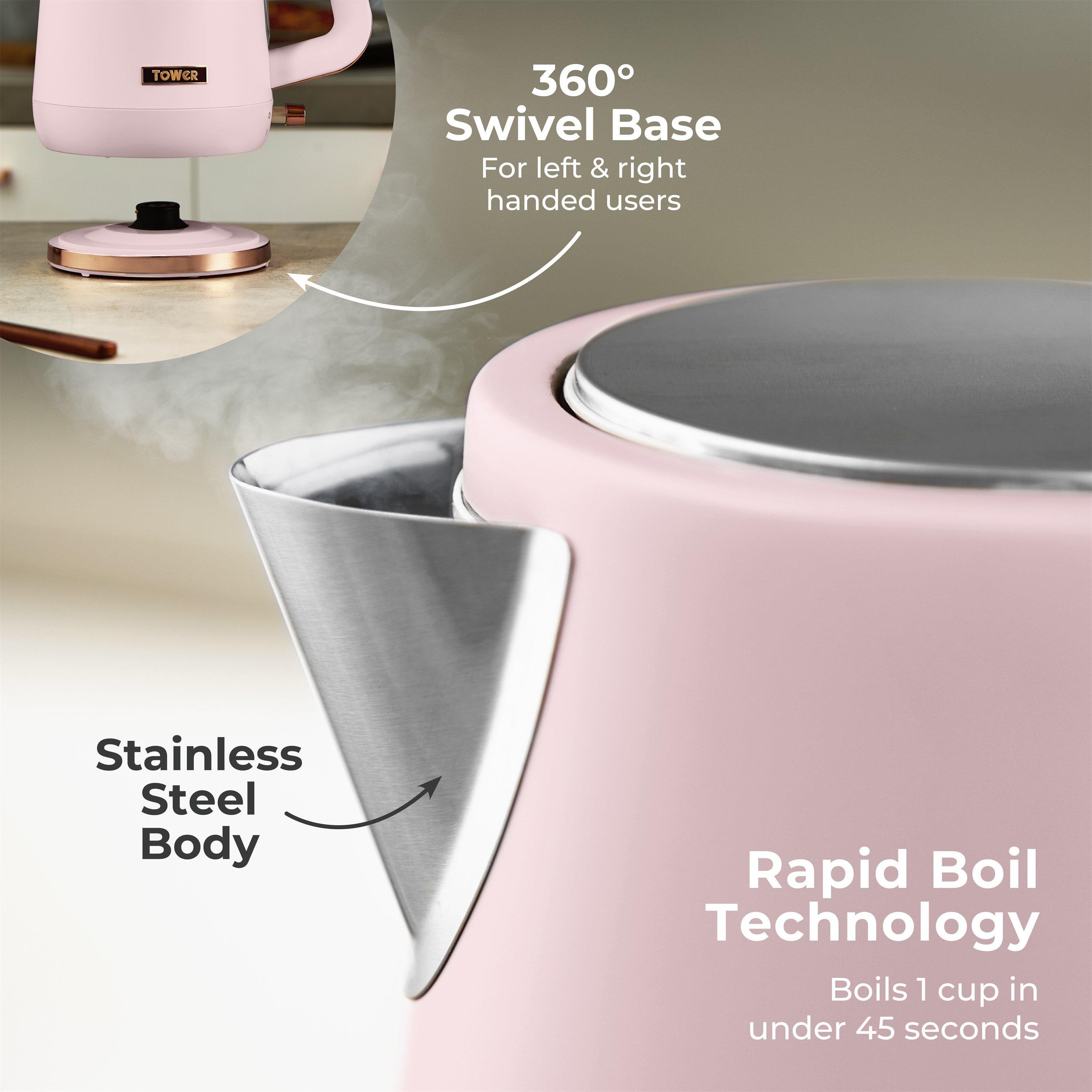 Pink - Tower - Cavaletto 1.7L Jug Kettle 3KW Pink and Rose Gold - 4