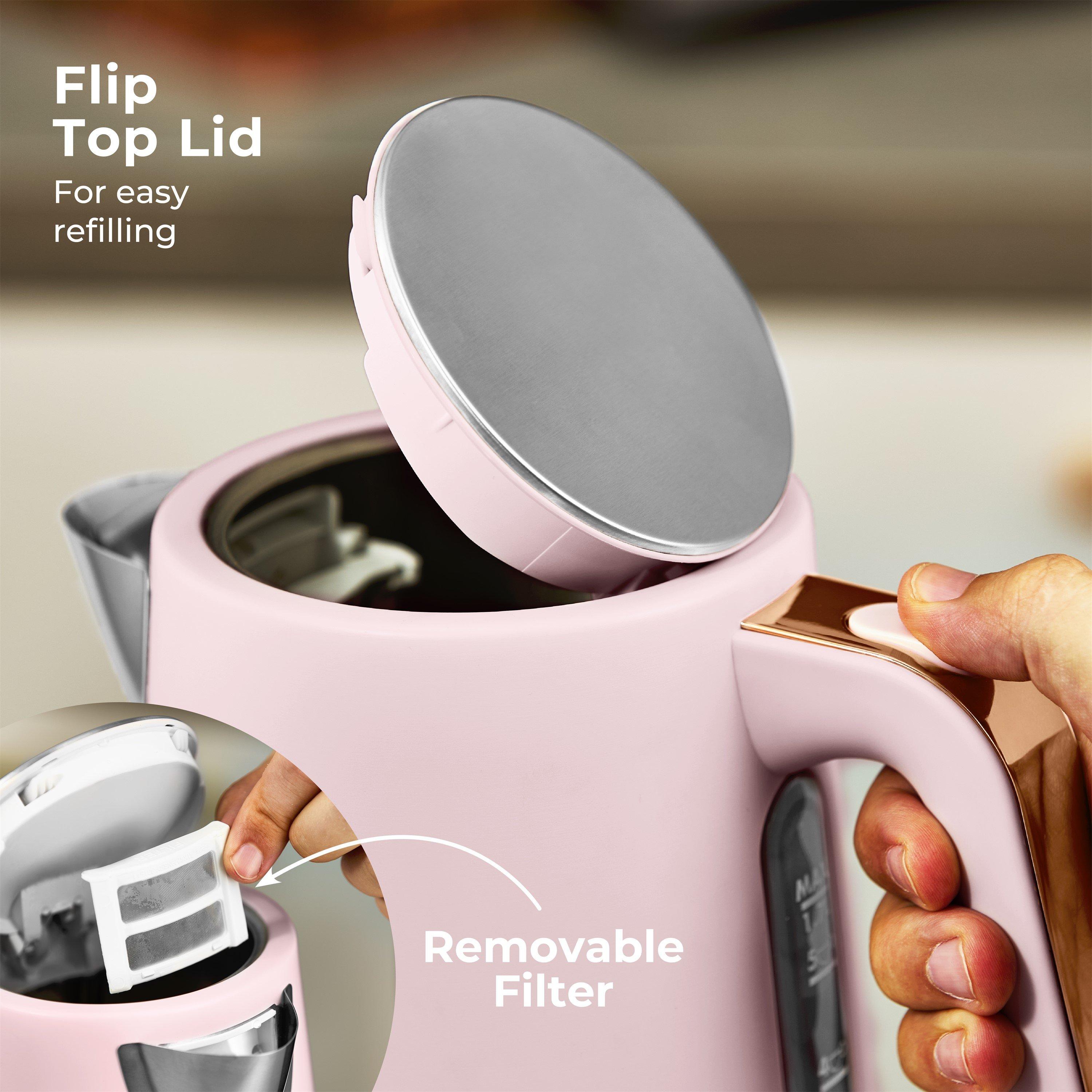 Pink - Tower - Cavaletto 1.7L Jug Kettle 3KW Pink and Rose Gold - 5