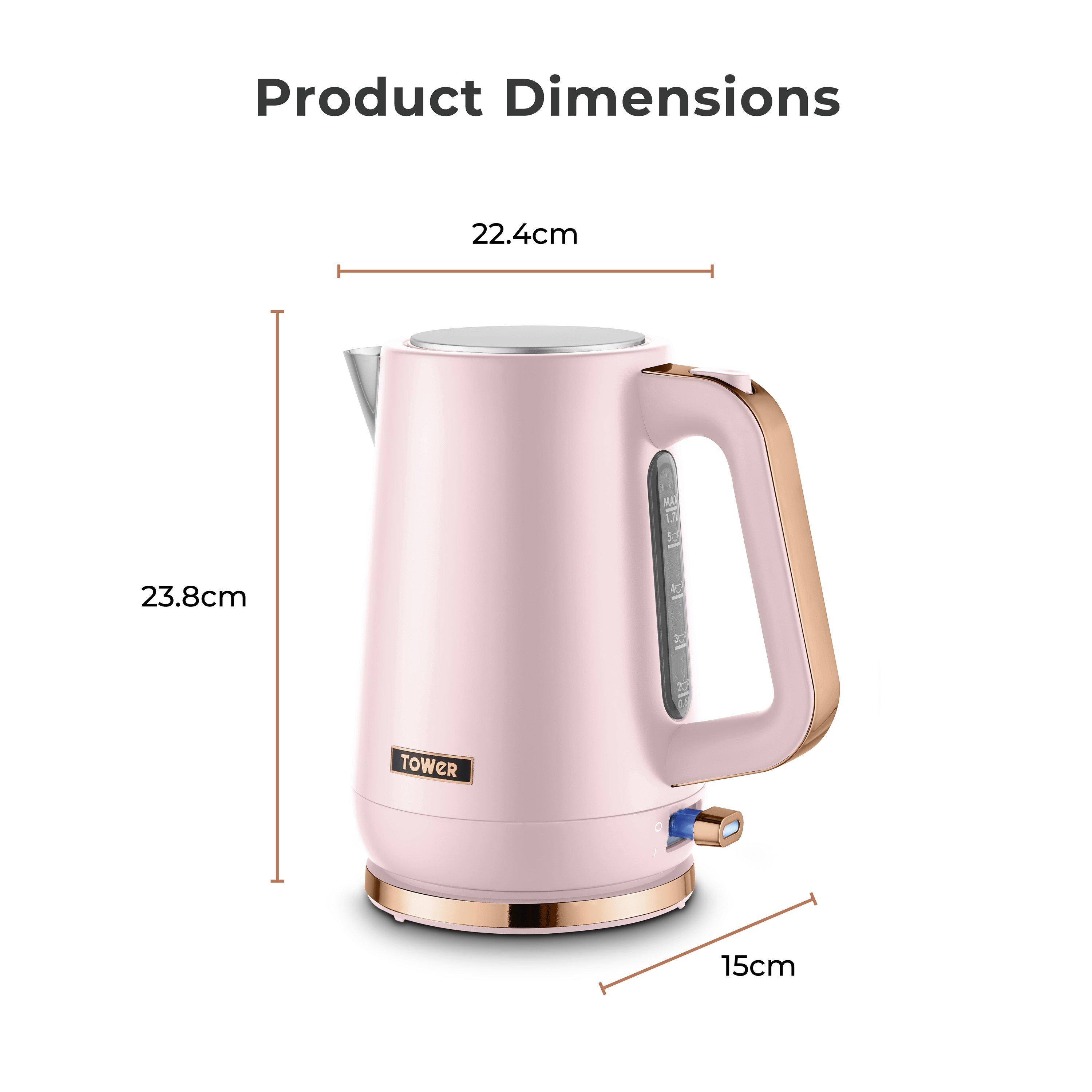 Pink - Tower - Cavaletto 1.7L Jug Kettle 3KW Pink and Rose Gold - 6