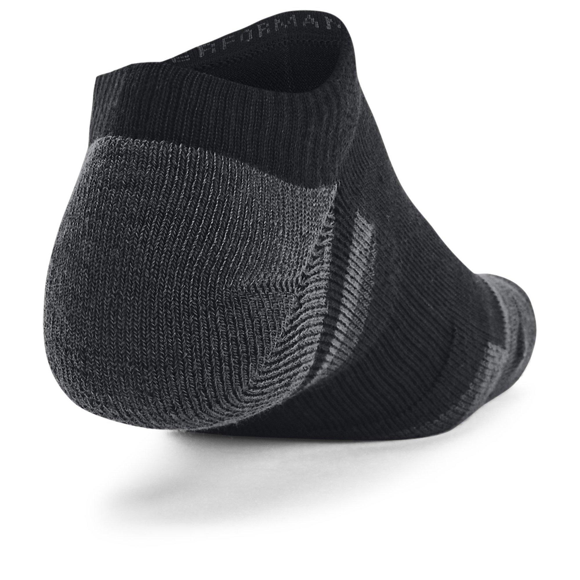 Black Jet Gray - Under Armour - Tech Adults Performance No Show Socks 3 Pack - 2