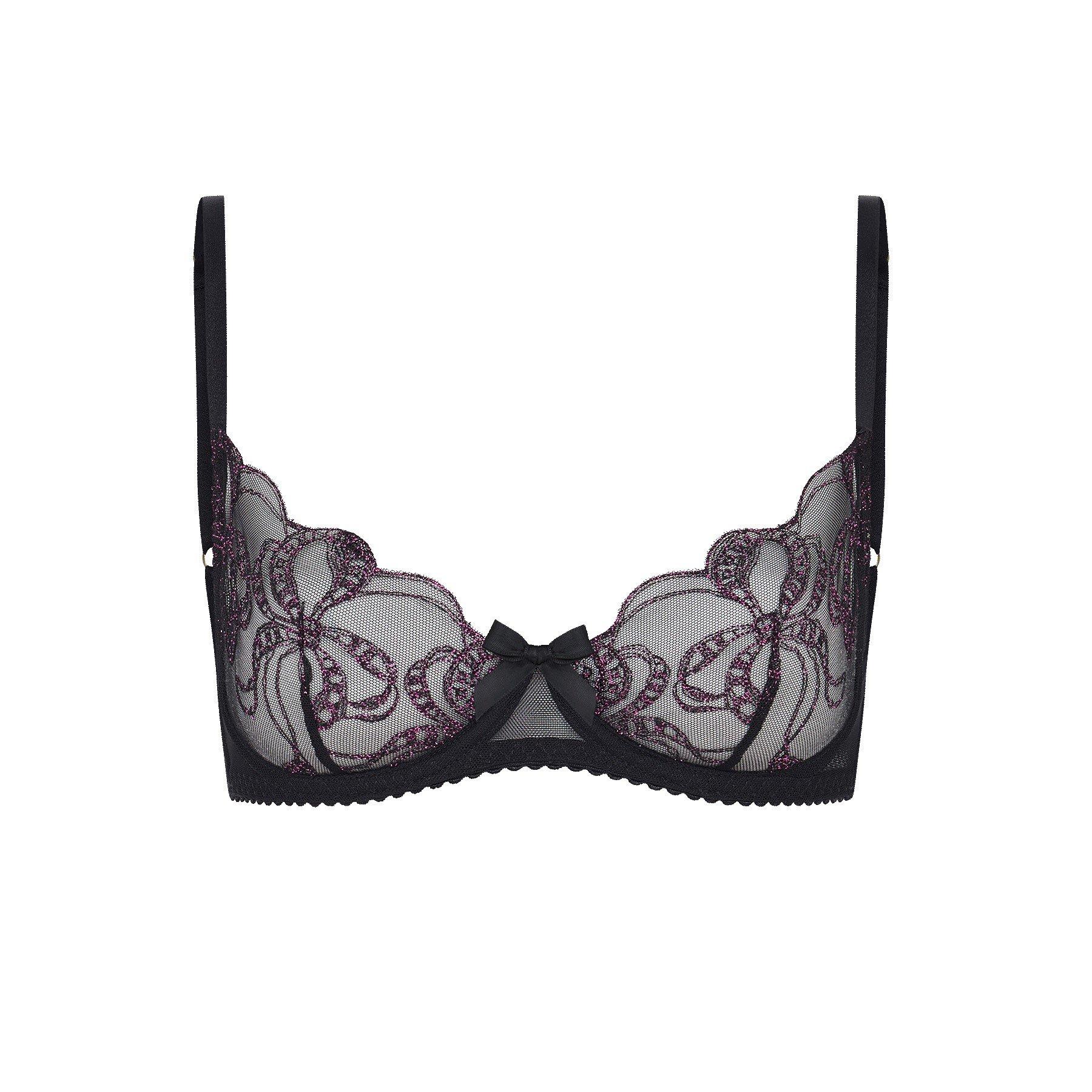 Black/Pink - Agent Provocateur - LOUELLA Plunge Underwired Bra - 3