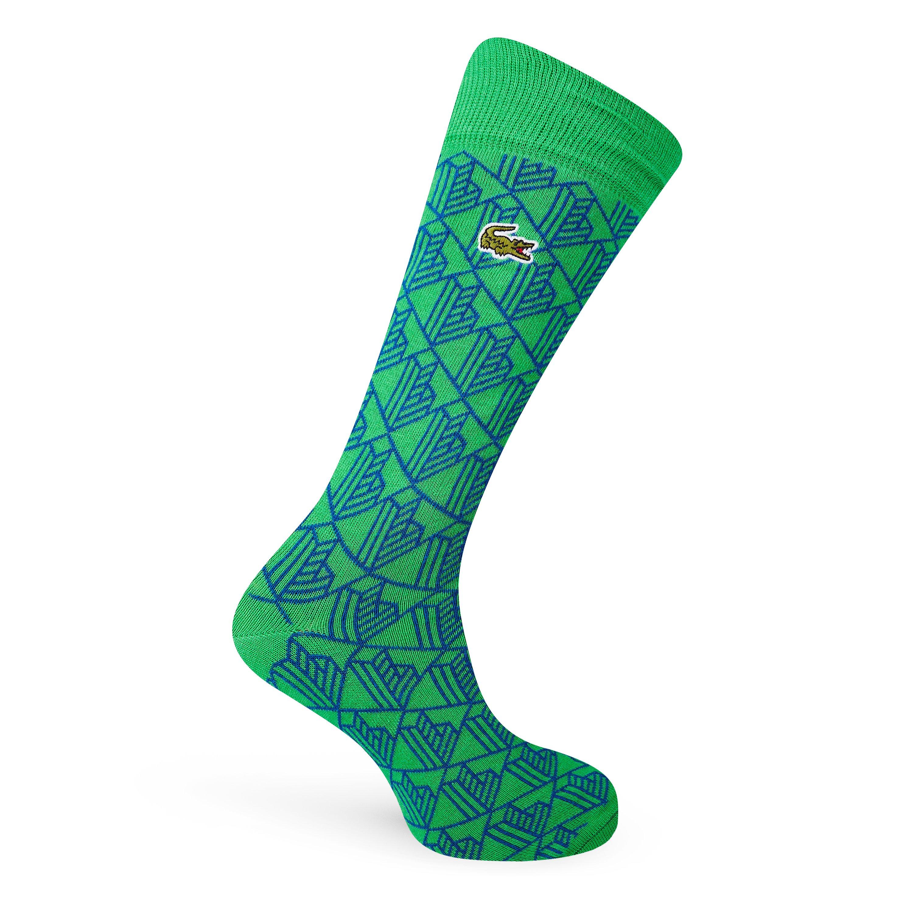Green/BluIZJ - Lacoste - 2 pack  Monogram Jacquard Socks - 2