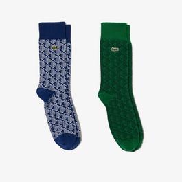 lacoste supreme 2 pack  Monogram Jacquard Socks