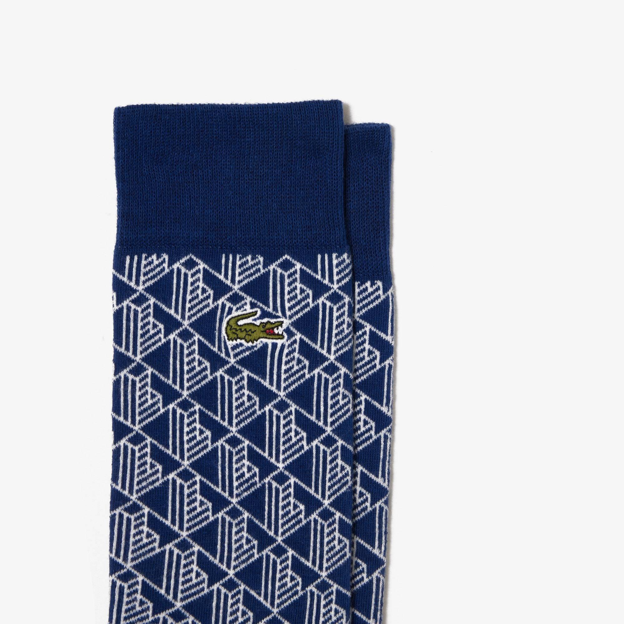 Blu/Grn PFI - Lacoste - 2 pack  Monogram Jacquard Socks - 2