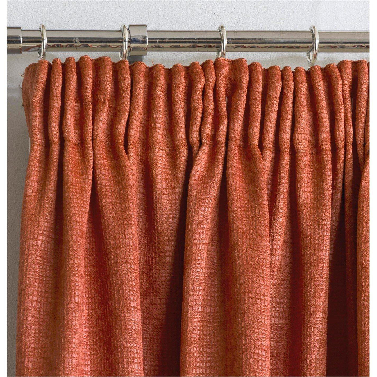 Orange - Enhanced Living - Matrix Orange Thermal Blockout Tape Top Curtain - 2