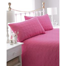Country Club Bedspread & Pillow Shams - Leaf - Pink