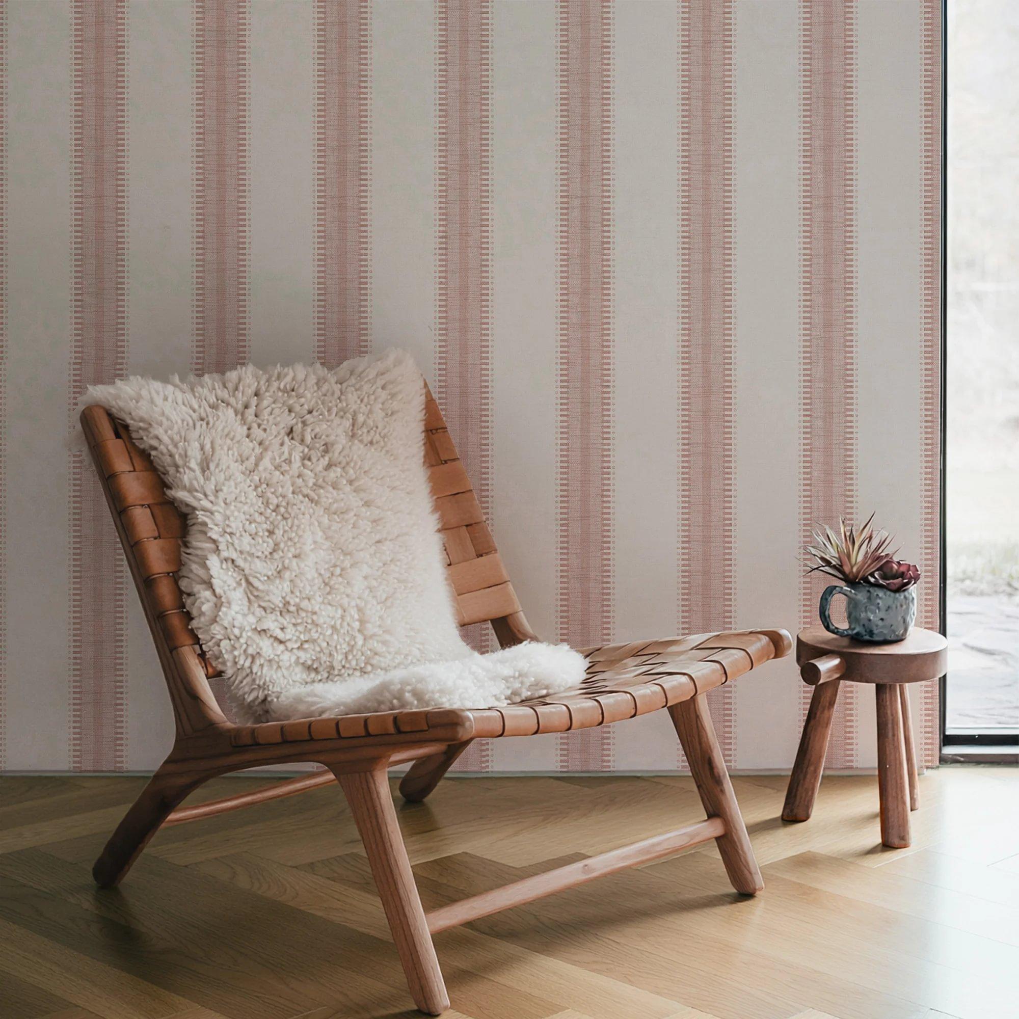 Soft Pink - Superfresco Easy - Sonnet Stripe Pink Wallpaper - 1
