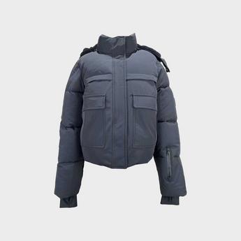Jack Wills Women's Cropped Puffer Waterproof Windproof Hooded Ski Jacket