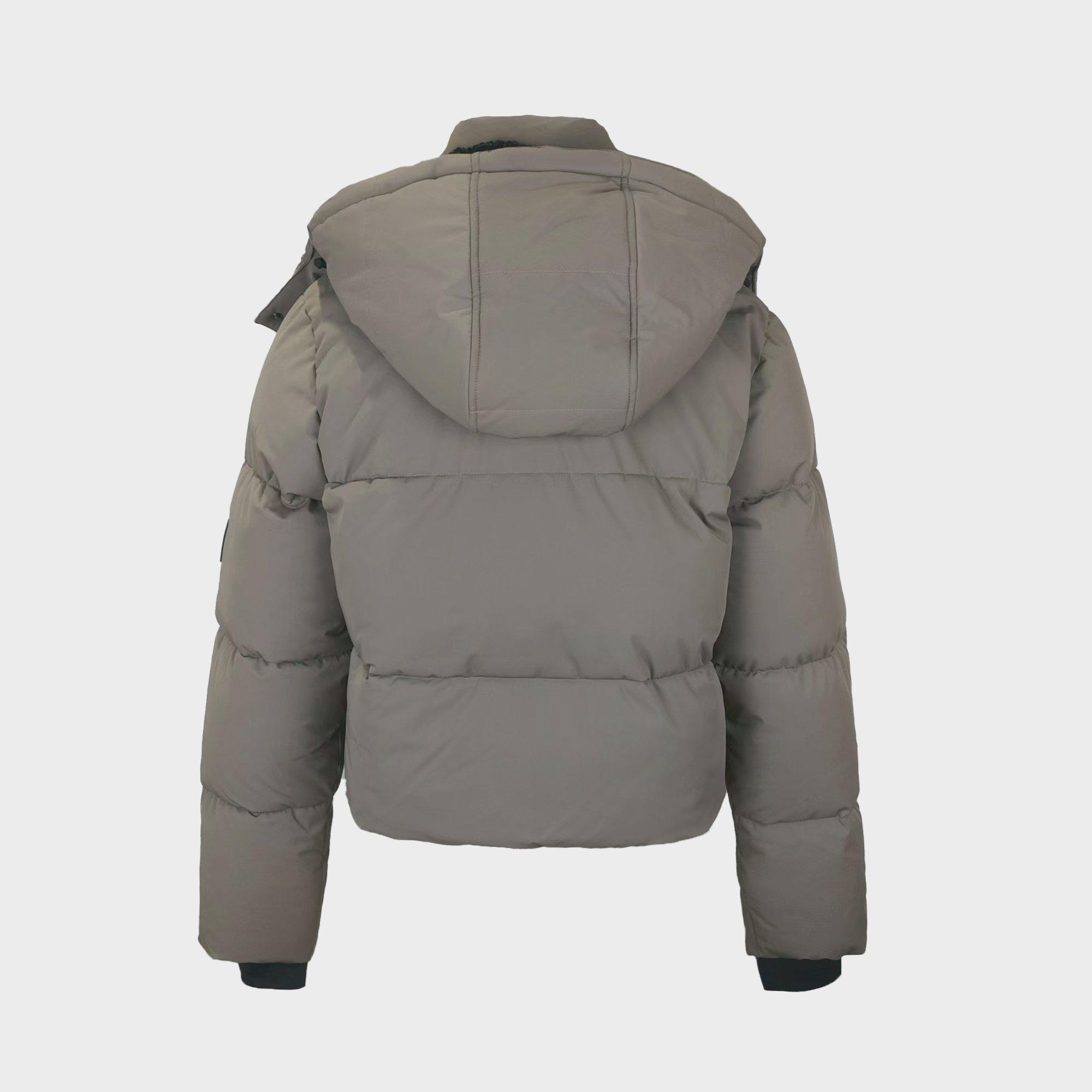 Mocha - Jack Wills - Women's Cropped Puffer Waterproof Windproof Hooded Ski Jacket - 2