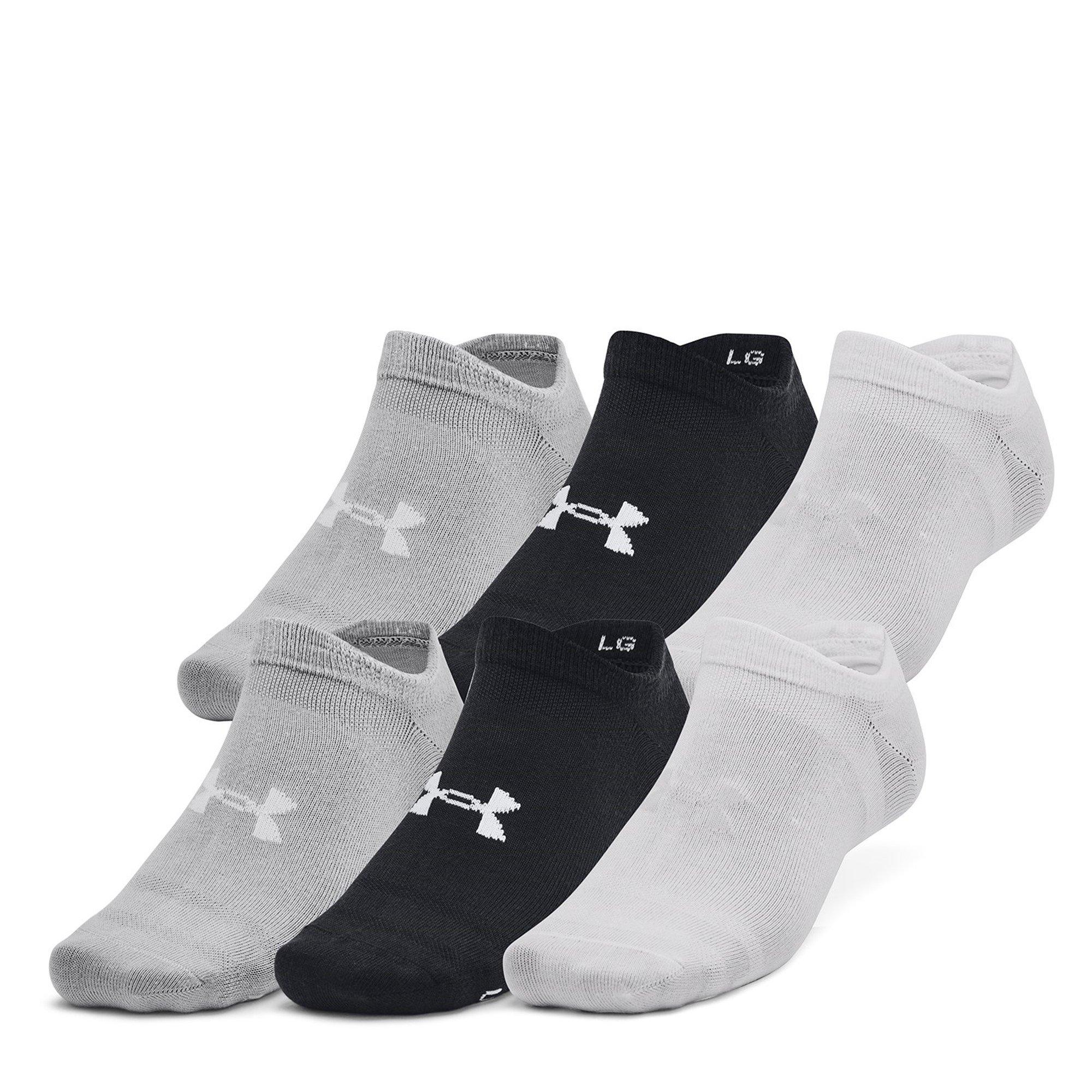 Blk/Halo Gray - Under Armour - Adults Essential No Show Trainers Socks - 1