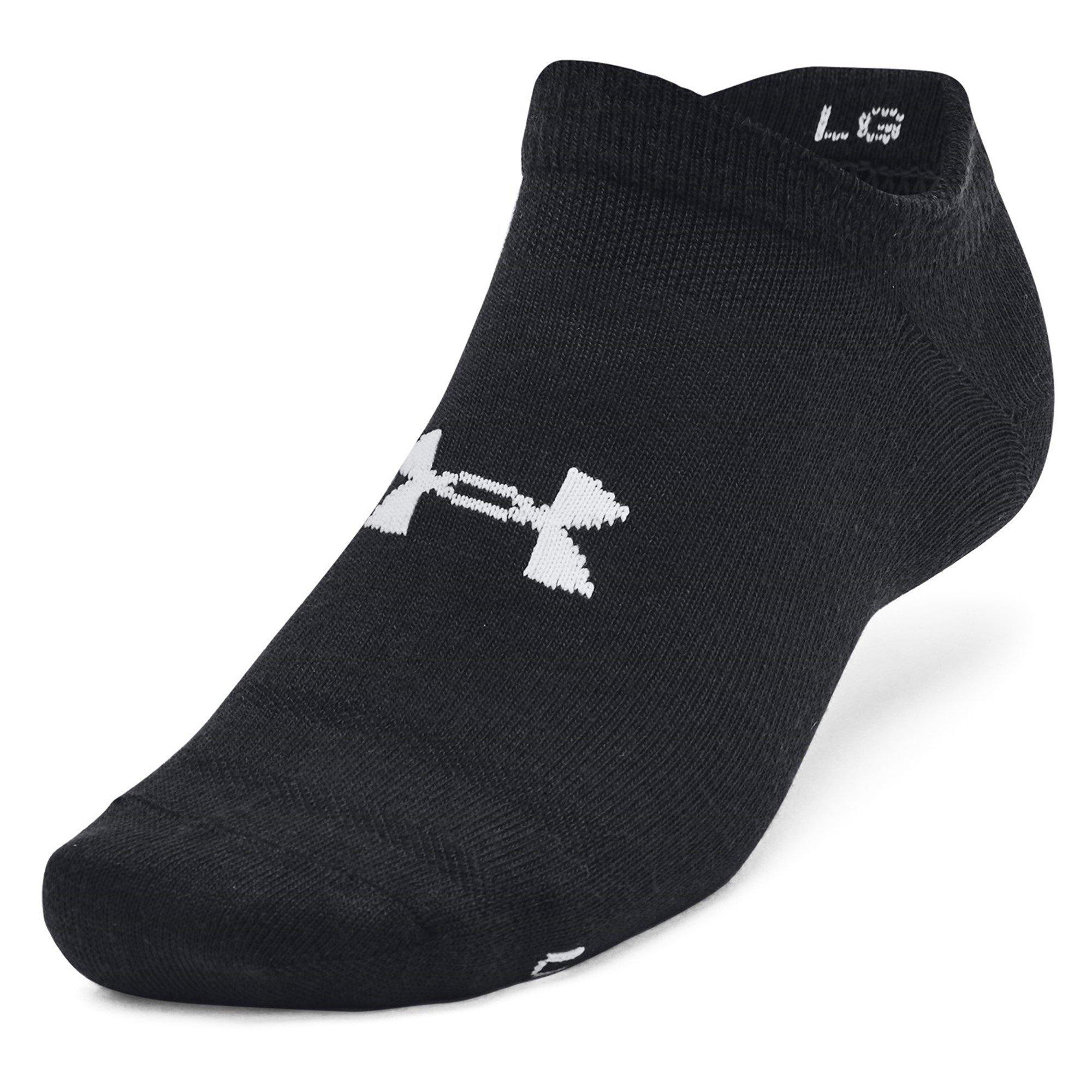 Blk/Halo Gray - Under Armour - Adults Essential No Show Trainers Socks - 2