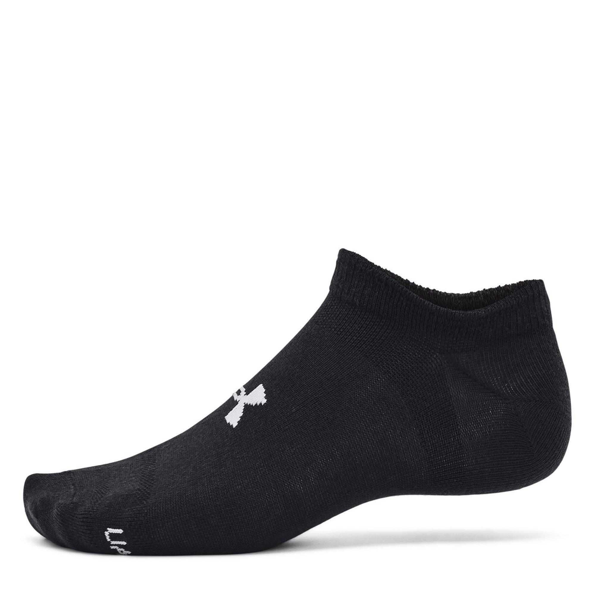 Blk/Halo Gray - Under Armour - Adults Essential No Show Trainers Socks - 3