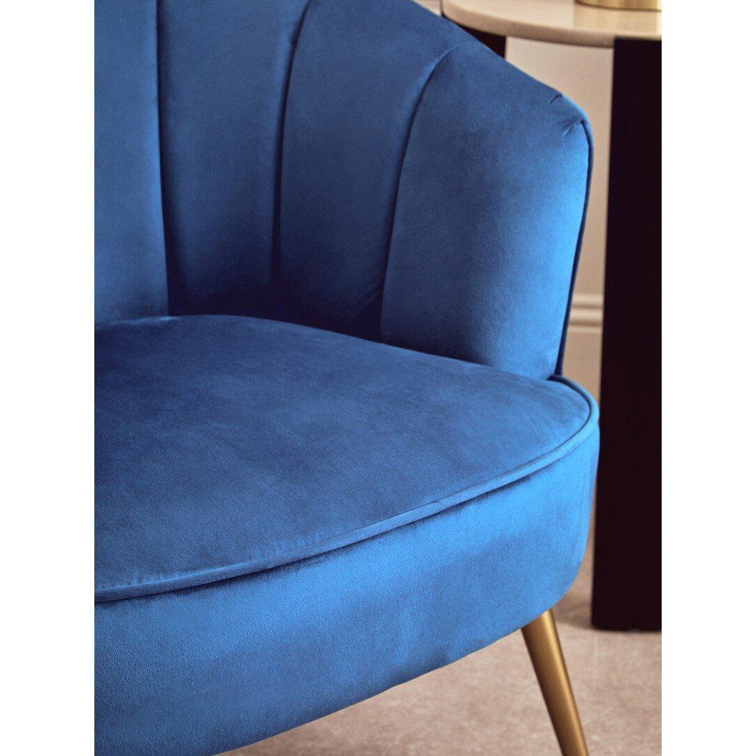 Blue - Interiors by Premier - Yolanda Midnight Velvet Chair - 2