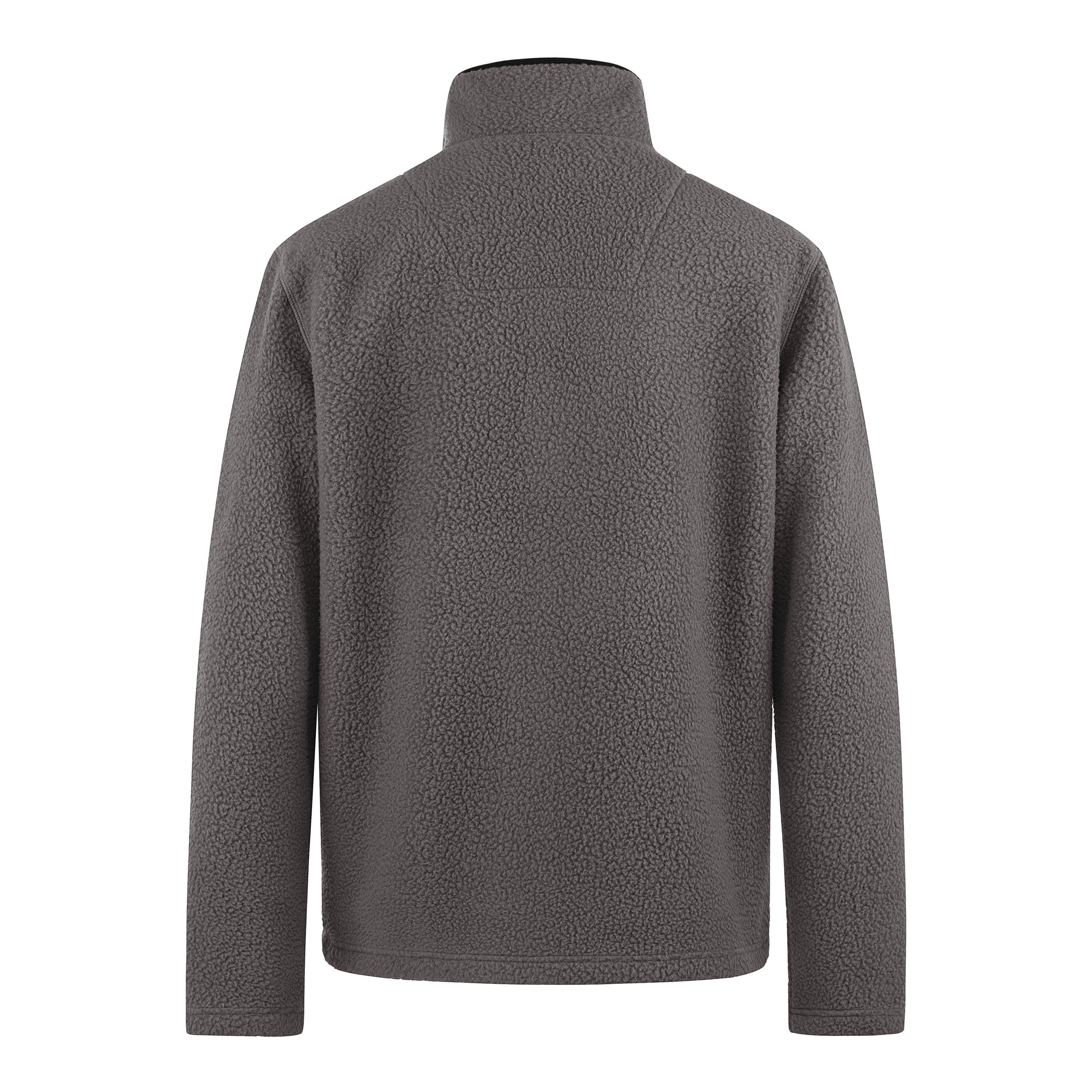 Grey - Gul - Men's Sherpa Long Sleeve Funnel Neck Zip Pocket Fleece - 2