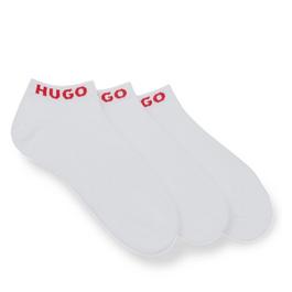 Hugo Three Pack Logo Cuff Ankle Socks