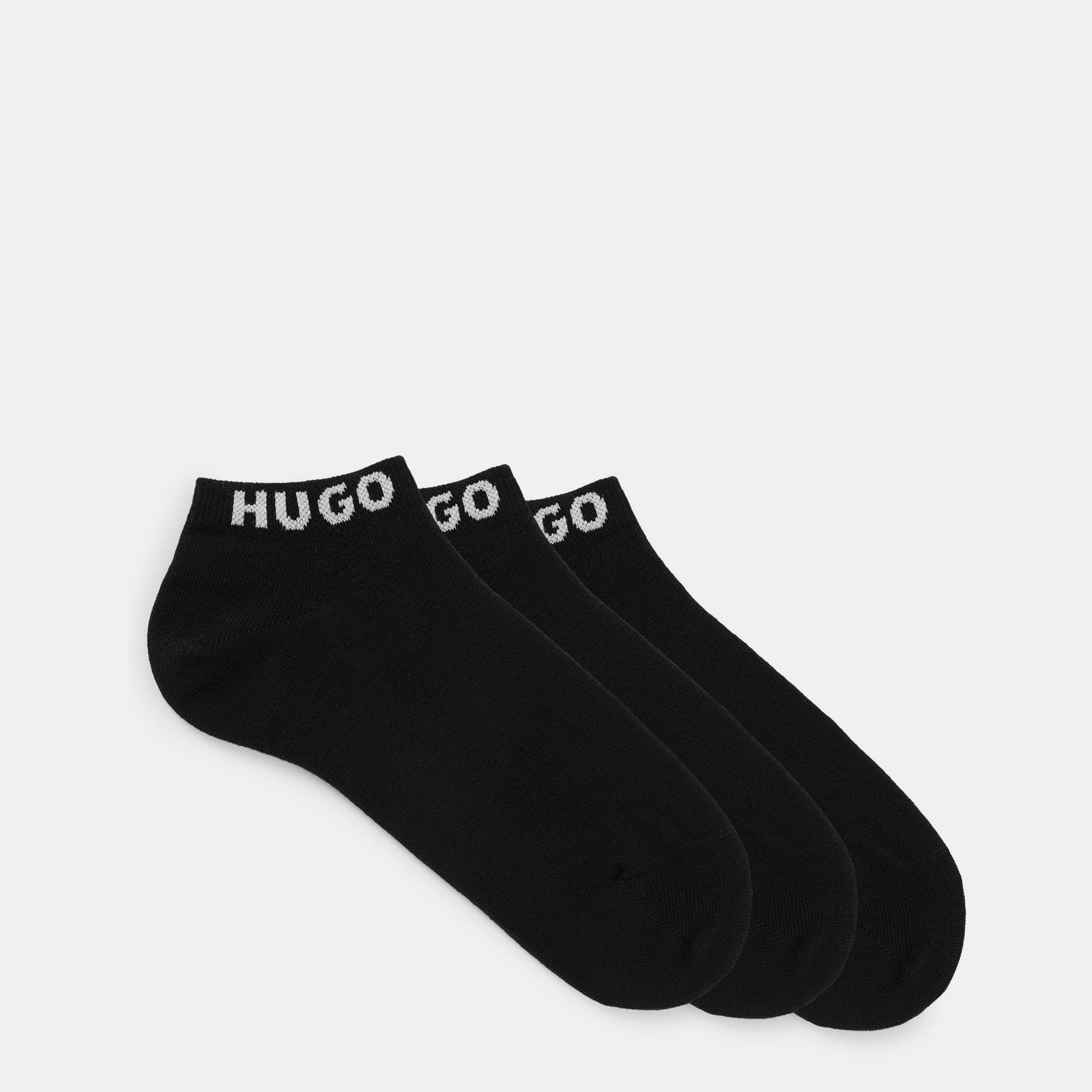 Hugo Women's Three Pack Logo Cuff Ankle Socks - Black - 5.5-8