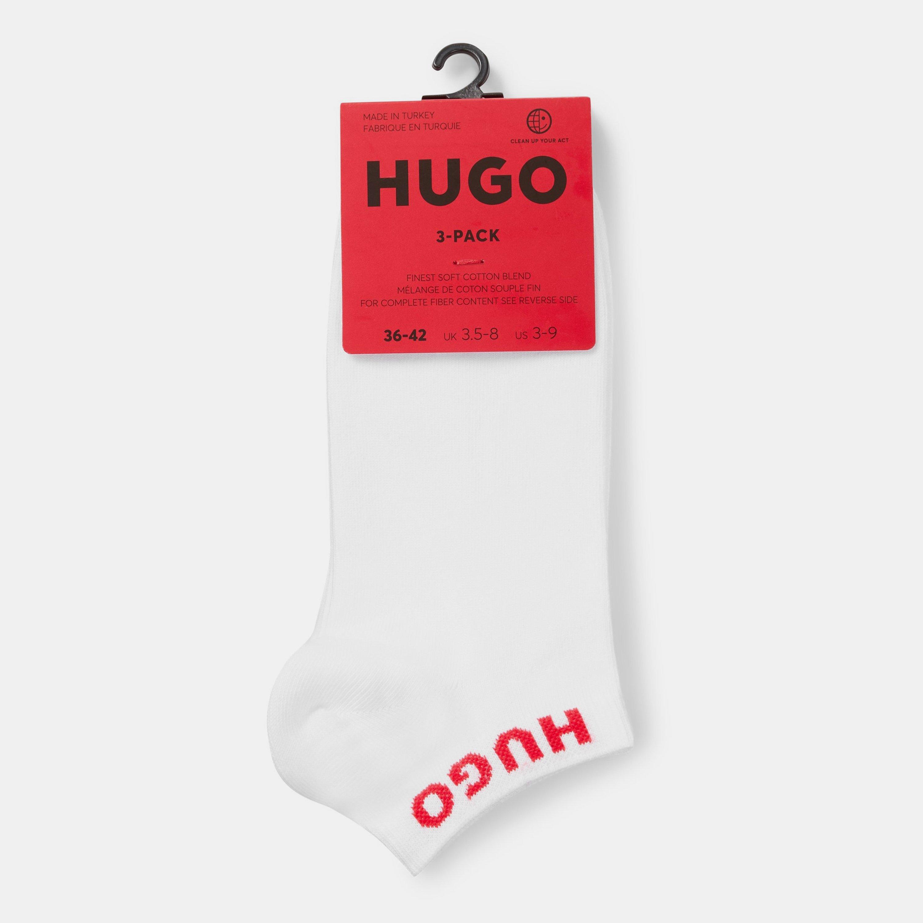 White - Hugo - Pack Logo Cuff Ankle Socks - 2
