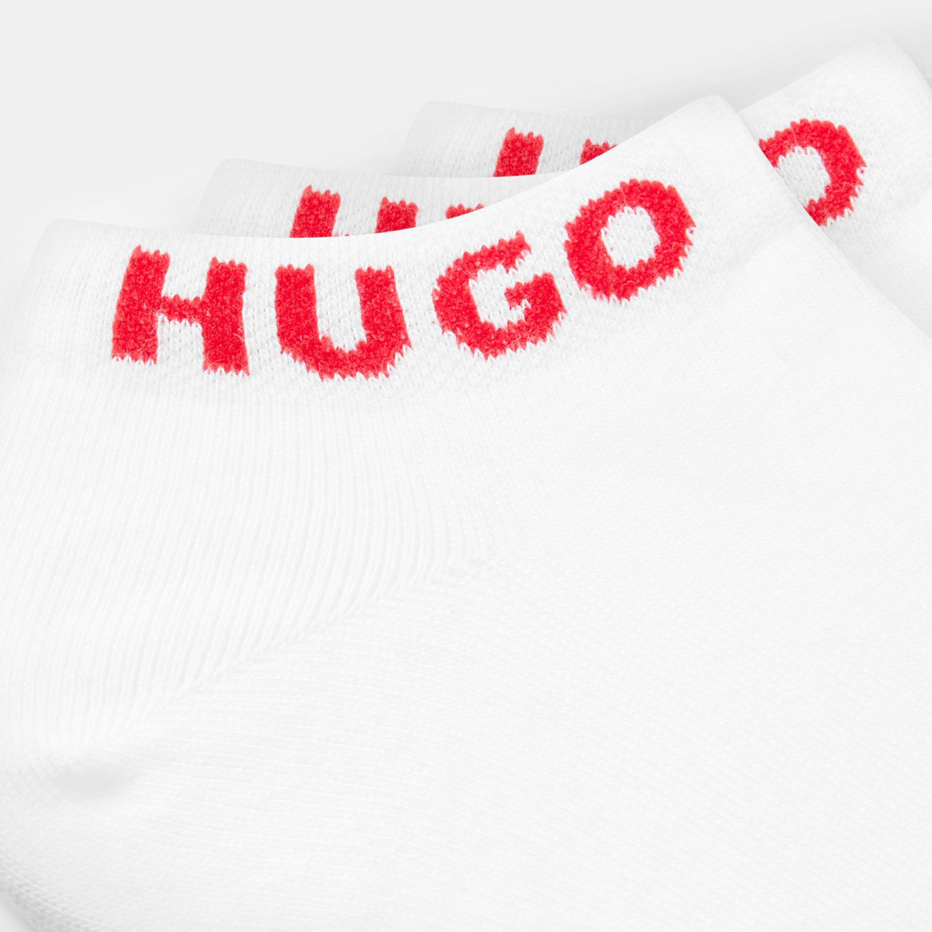 White - Hugo - Pack Logo Cuff Ankle Socks - 3