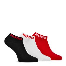 Hugo Three Pack Logo Cuff Ankle Socks