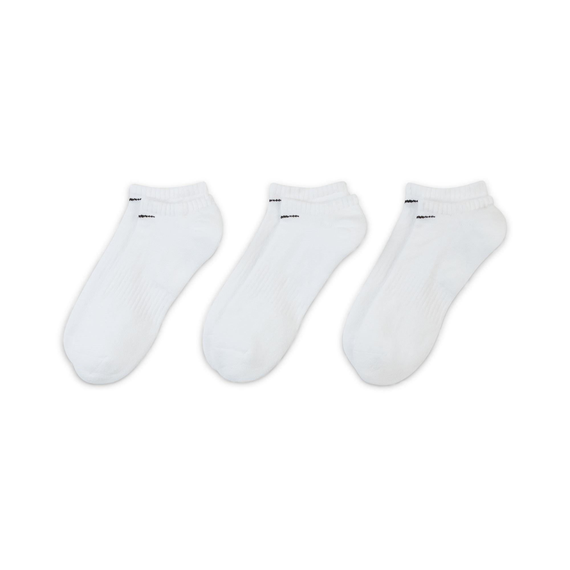 Branco/Preto - Nike - 3 Pack Cushioned No Show Socks - 3
