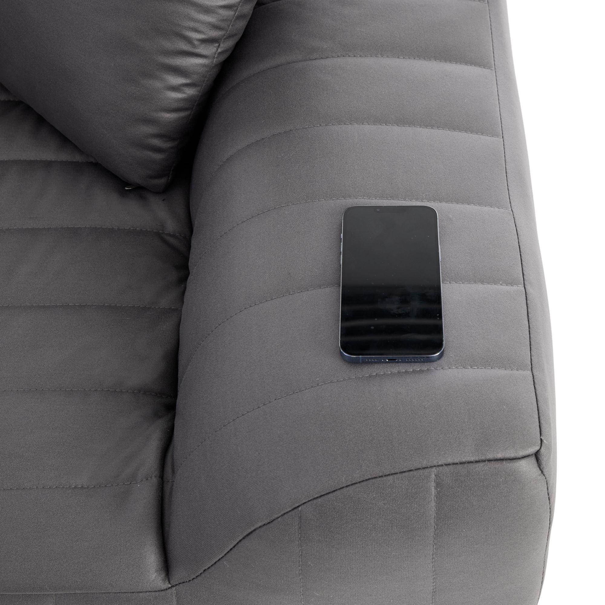 Grey - Urban Meuble - Modern Channel-Tufted 2-Seater Sofa - 15