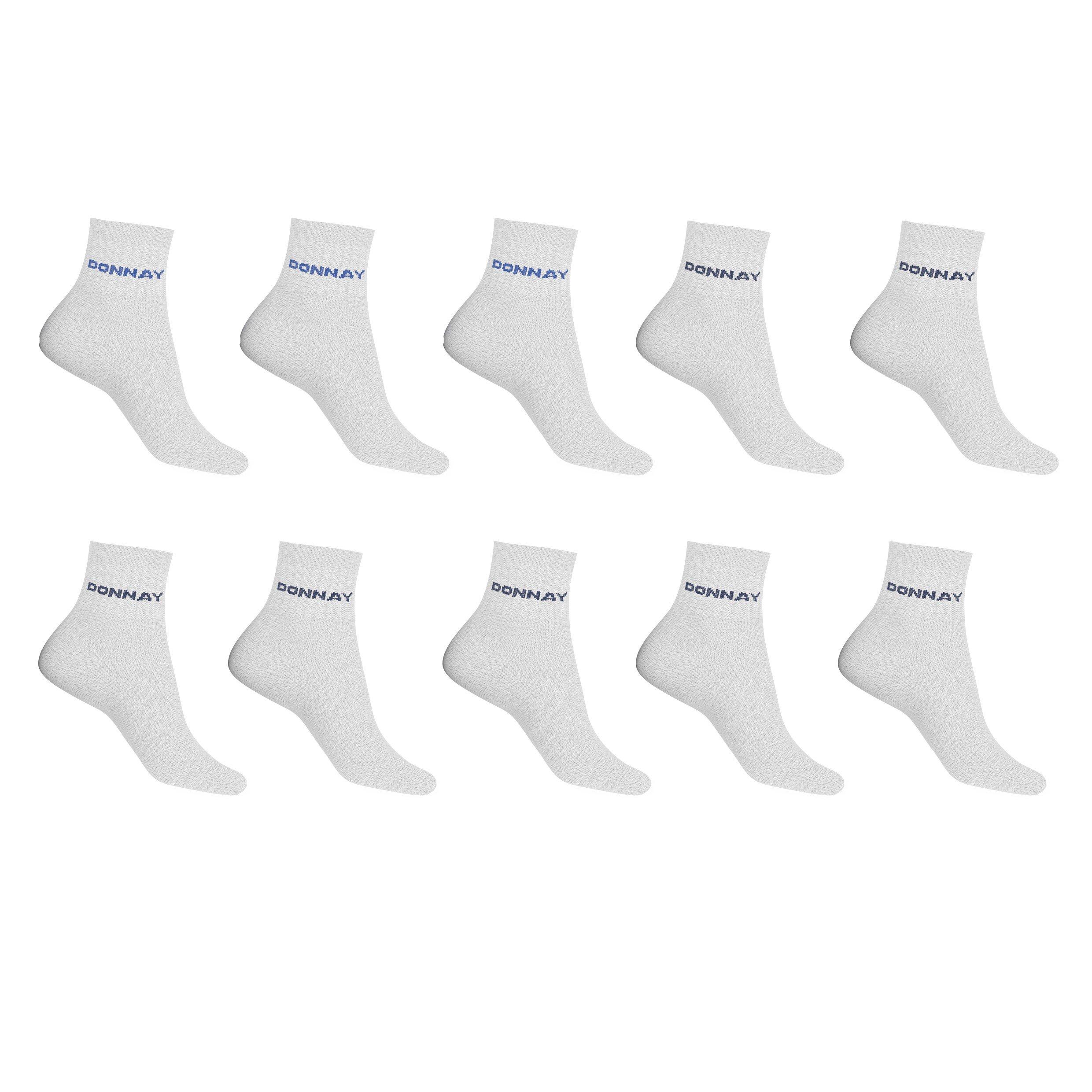 White - Donnay - 10 Pack Quarter Socks Childrens - 1