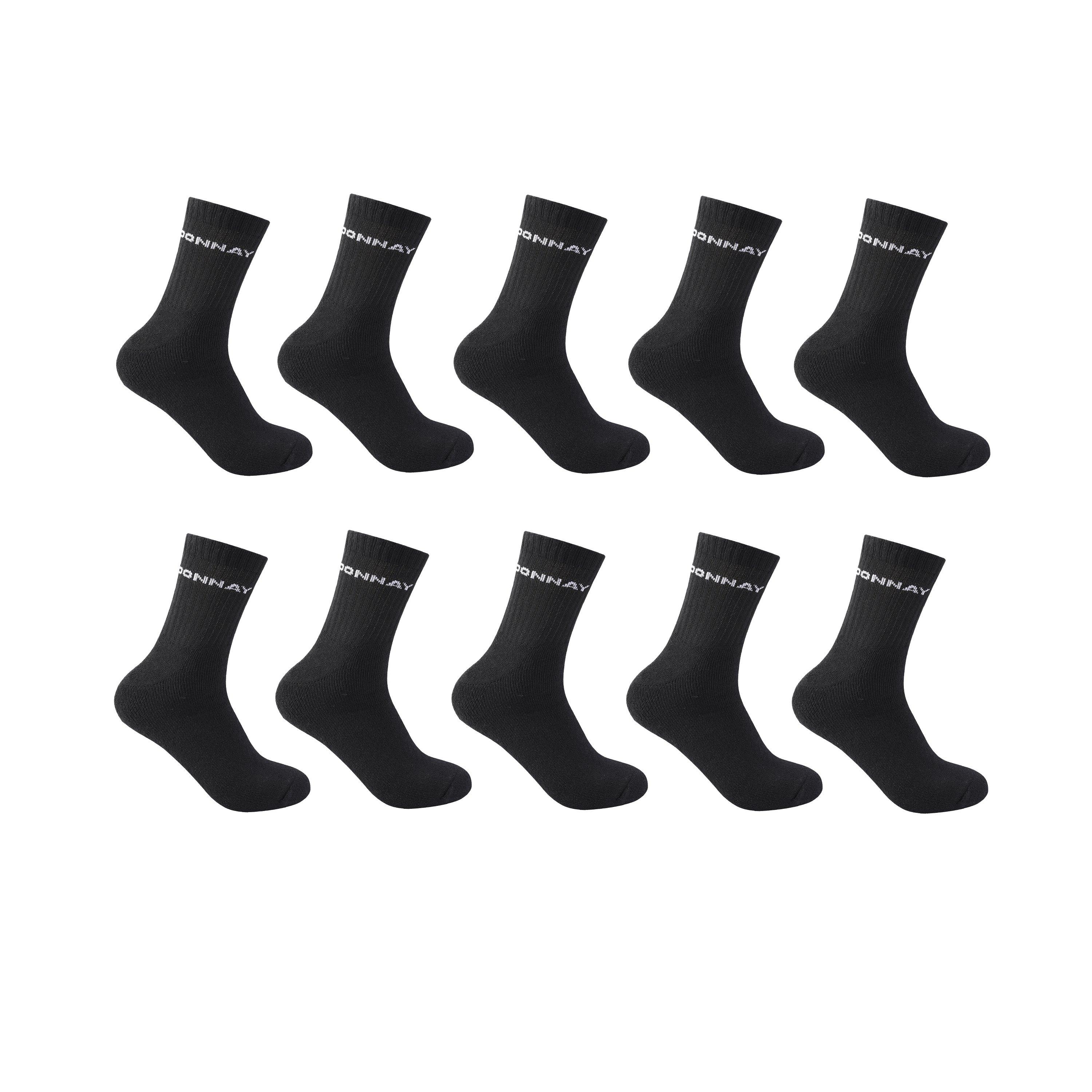 Donnay  Kids 10 Pack Quarter Socks Childrens - Black - Chd C8-C13