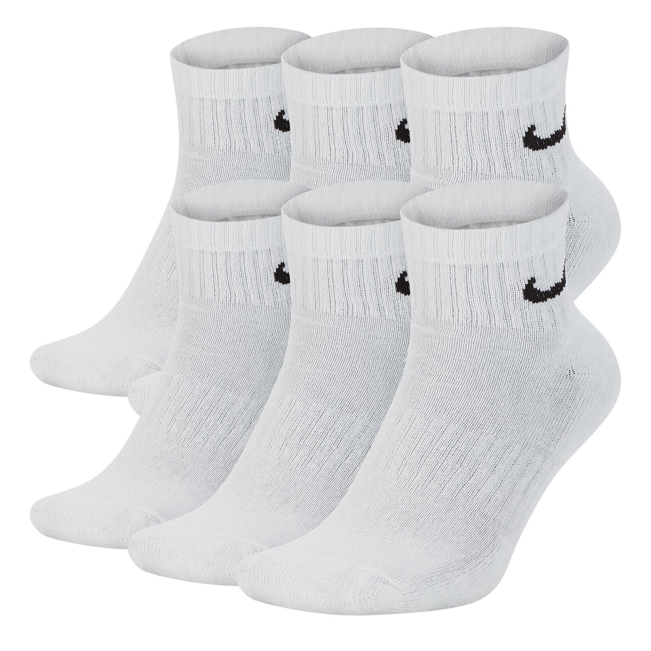 White/Black - Nike - Men's 6 Pack Quarter Socks - 1