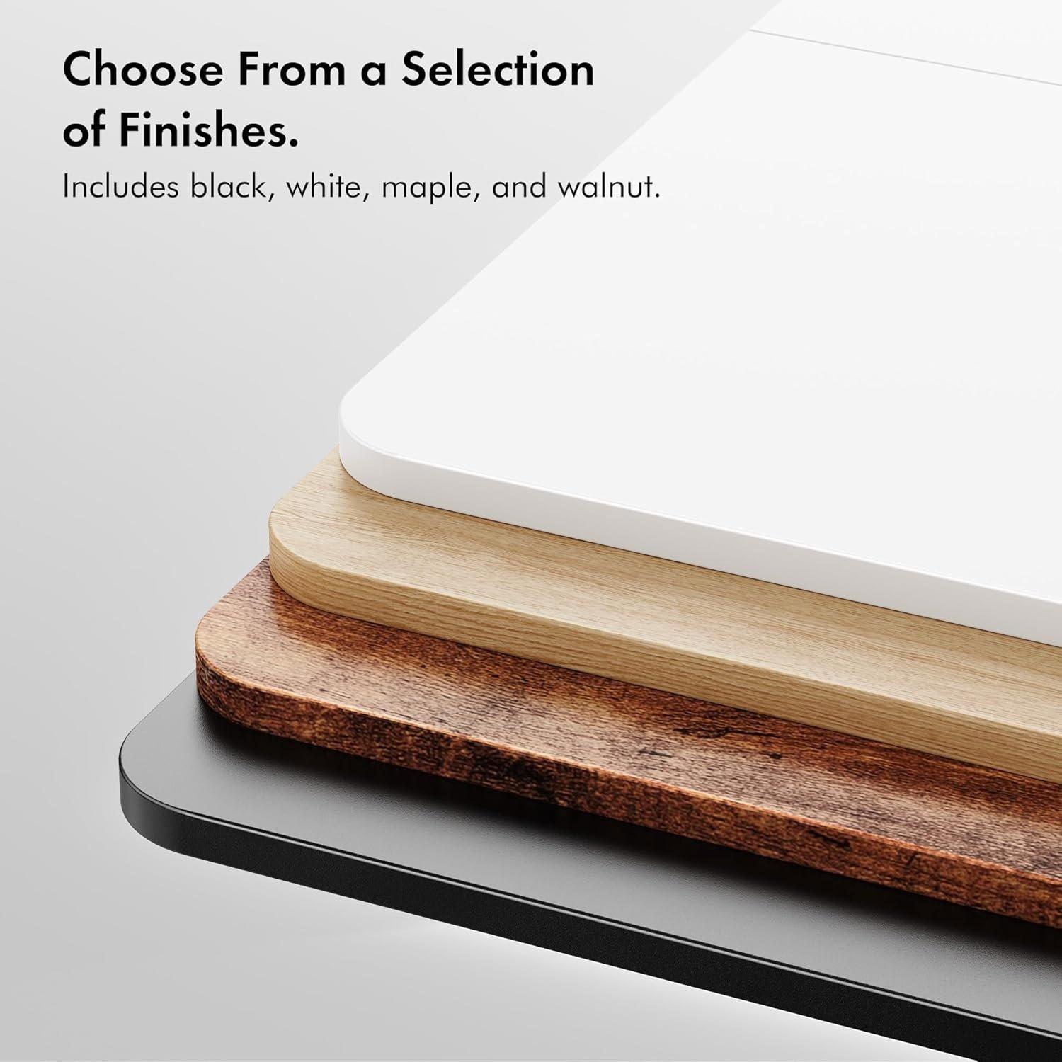 White - VonHaus - White Standing Desk with Maple Desktop 120x60cm - 8