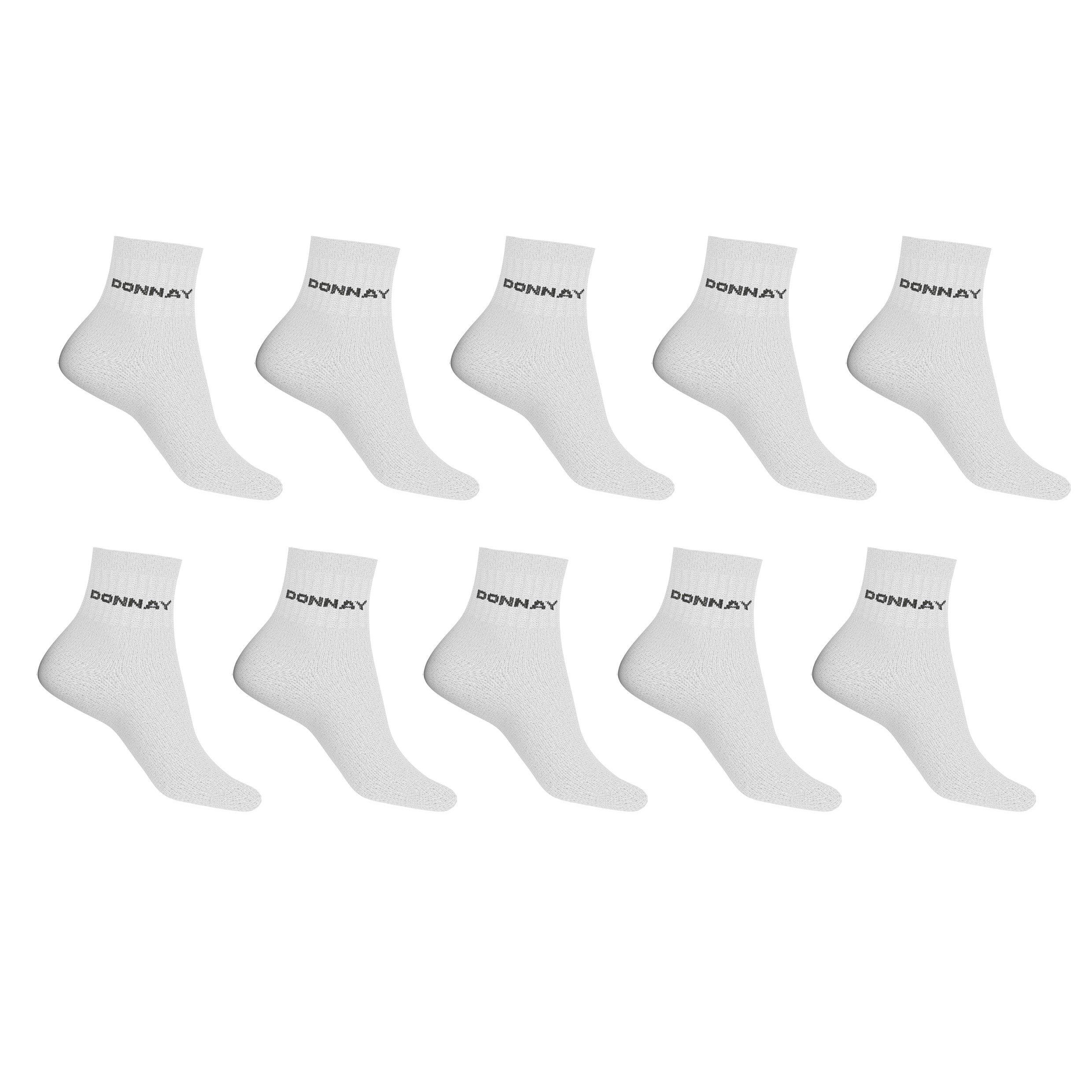 White - Donnay - 10 Pack Quarter Socks Plus Size 12+ - 1