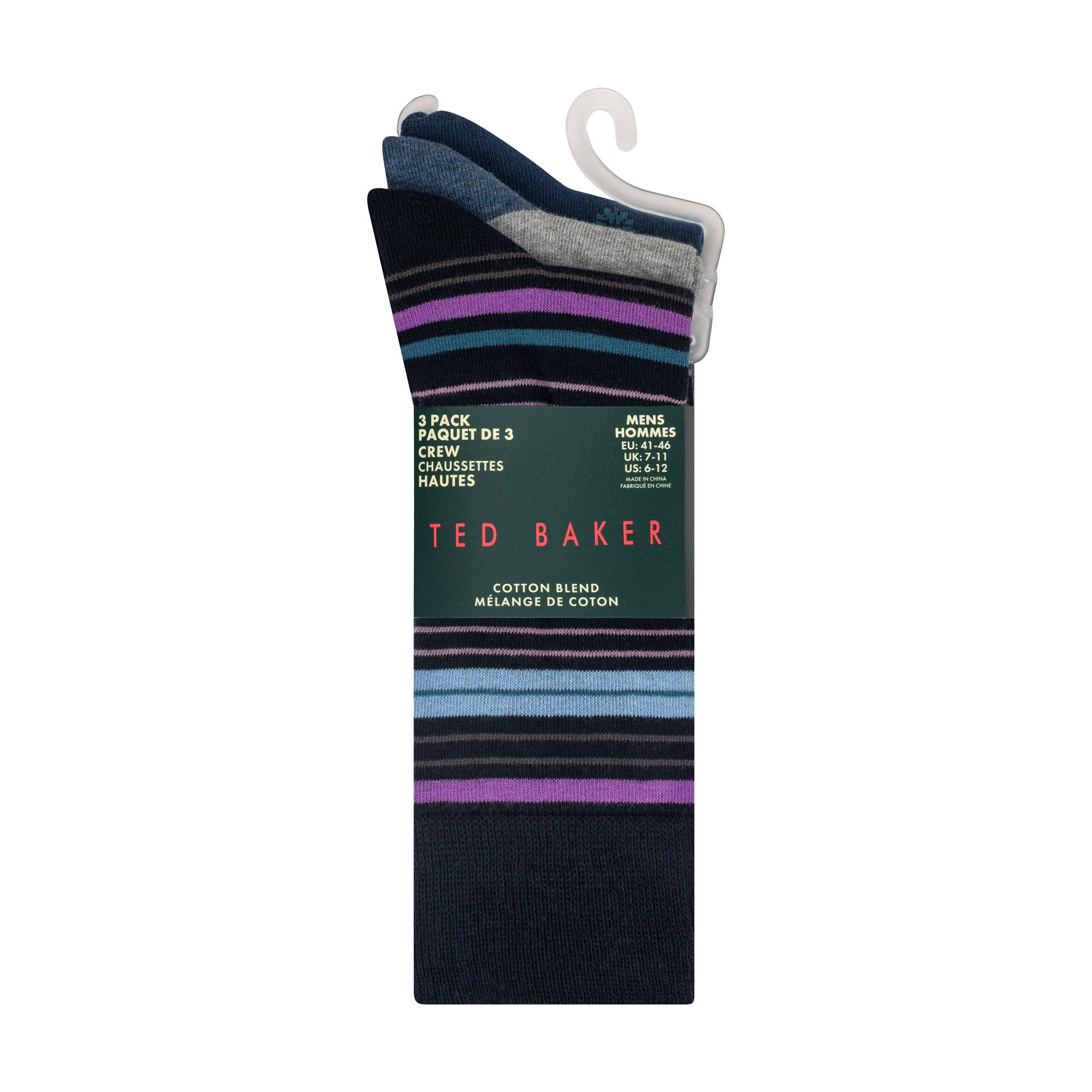 Ted Baker Men's Formal Crew Socks - Navy/Blue Mix - Mens 7-11