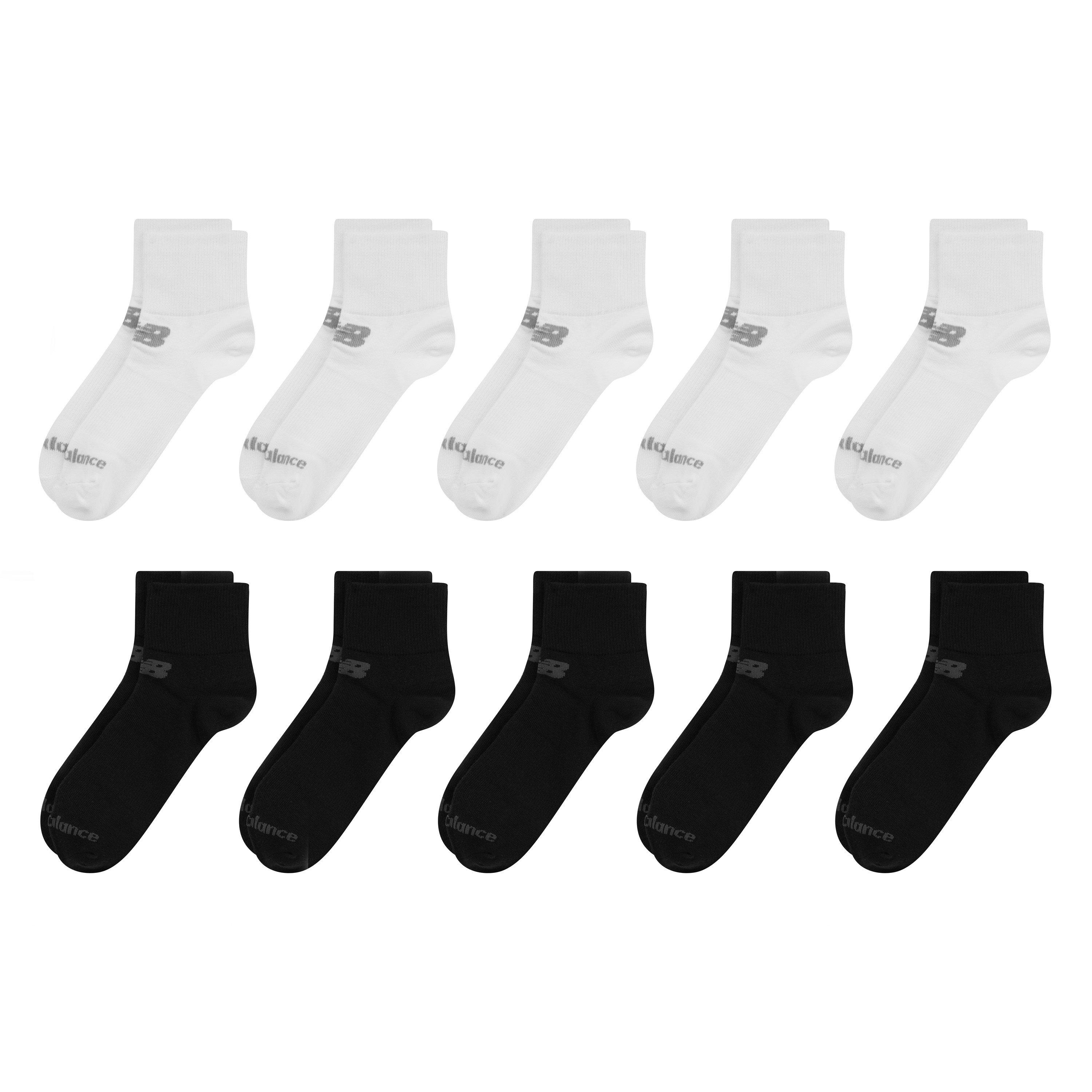 New Balance Men's White/Black Ankle Socks 10 Pack - S (4-6.5) - Image 3