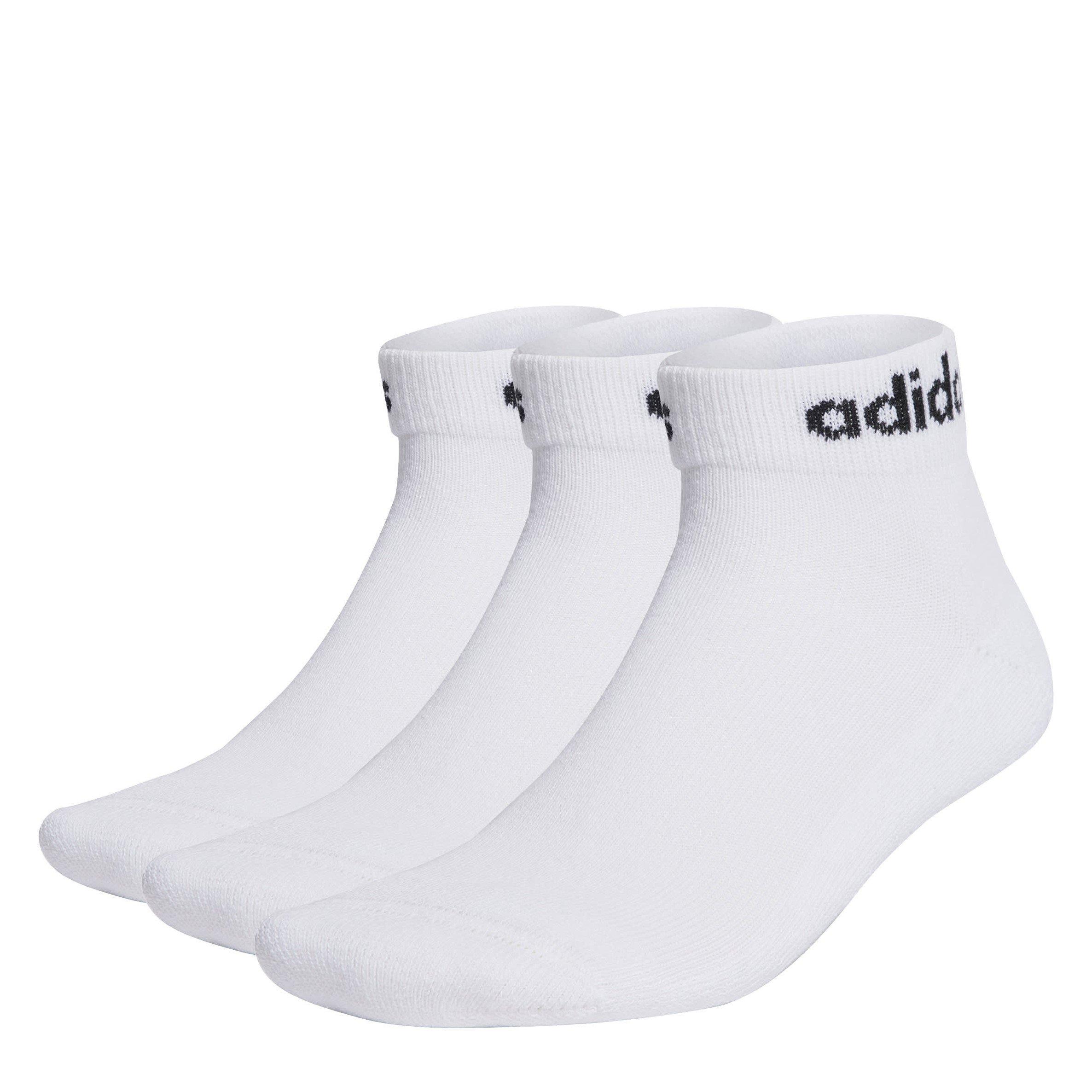 Branco/Preto - adidas - Essentials Ankle 3 Pack Socks - 1