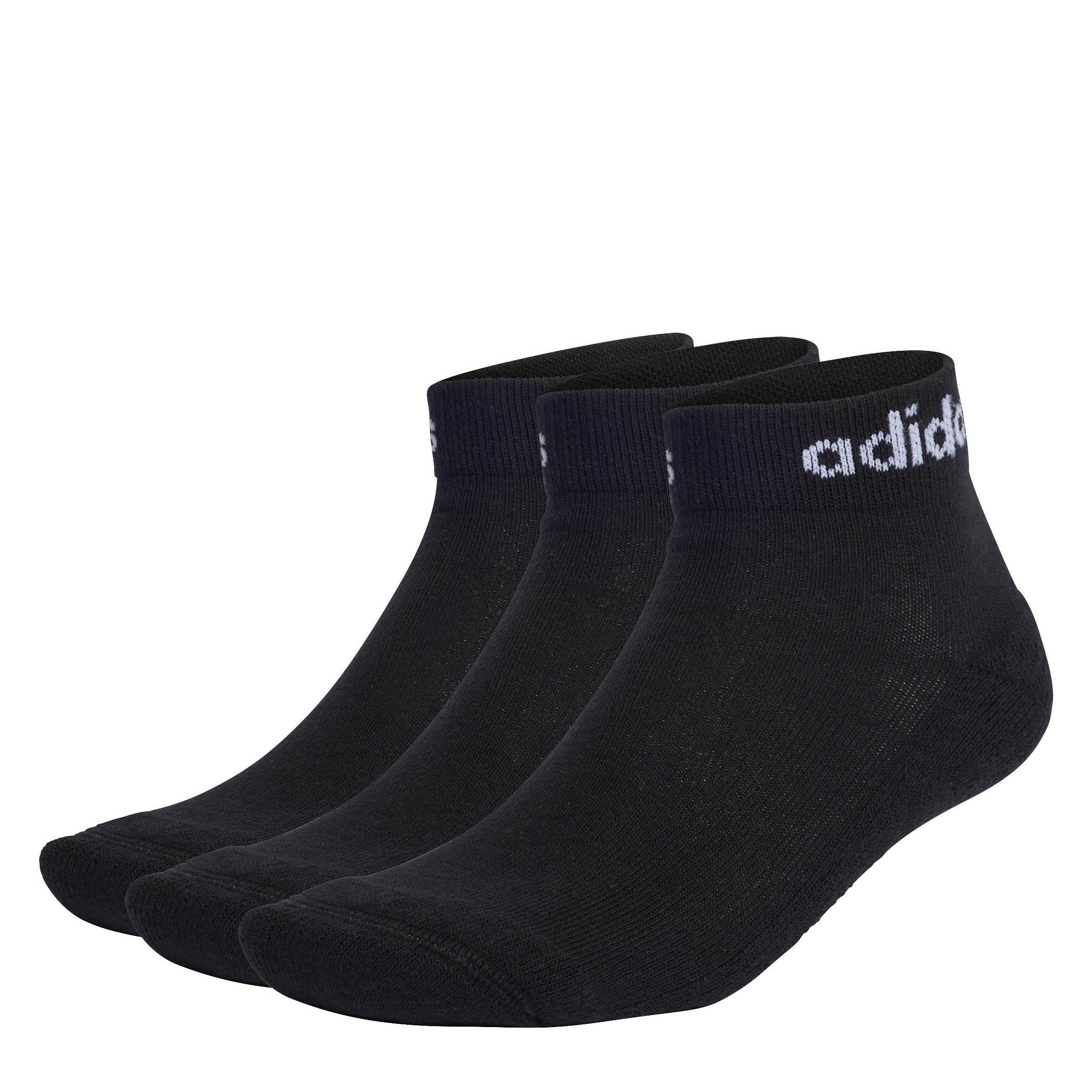 Noir/Blanc - adidas - Essentials Ankle 3 Pack Socks - 1