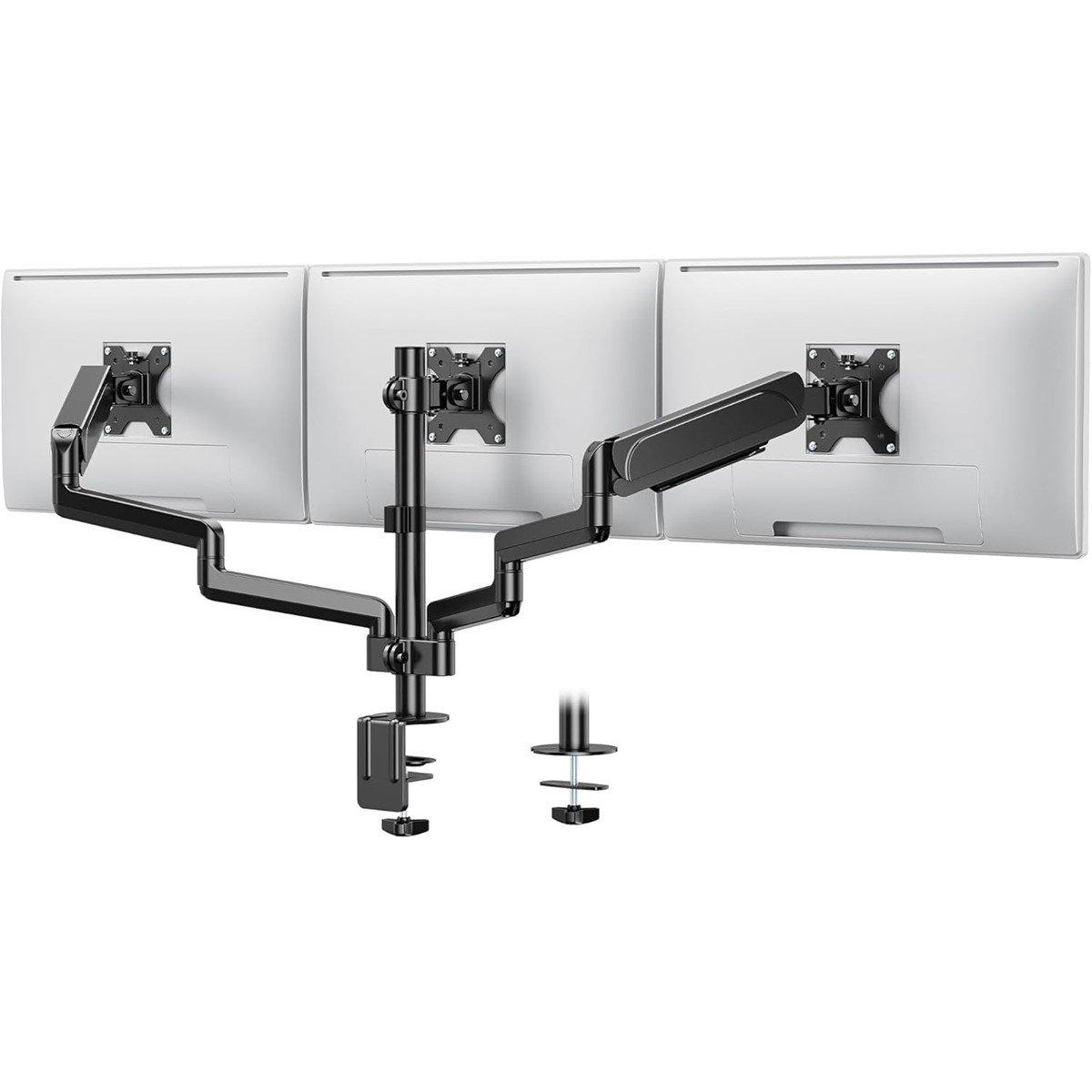 Black - VonHaus - 17-27 Gas Triple Monitor Arm - 1