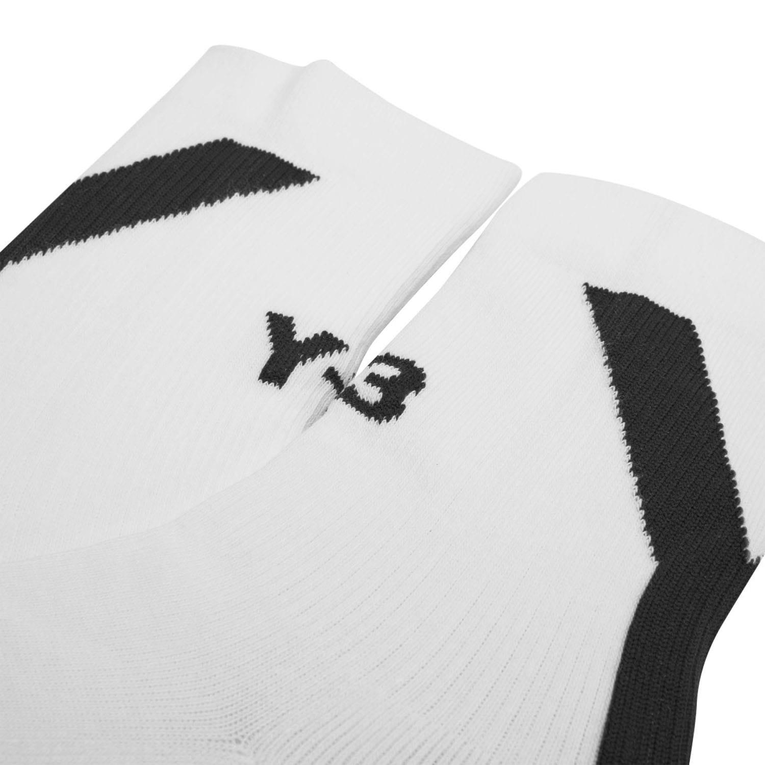 White - Y3 - Unisex Logo Hi Socks - 2