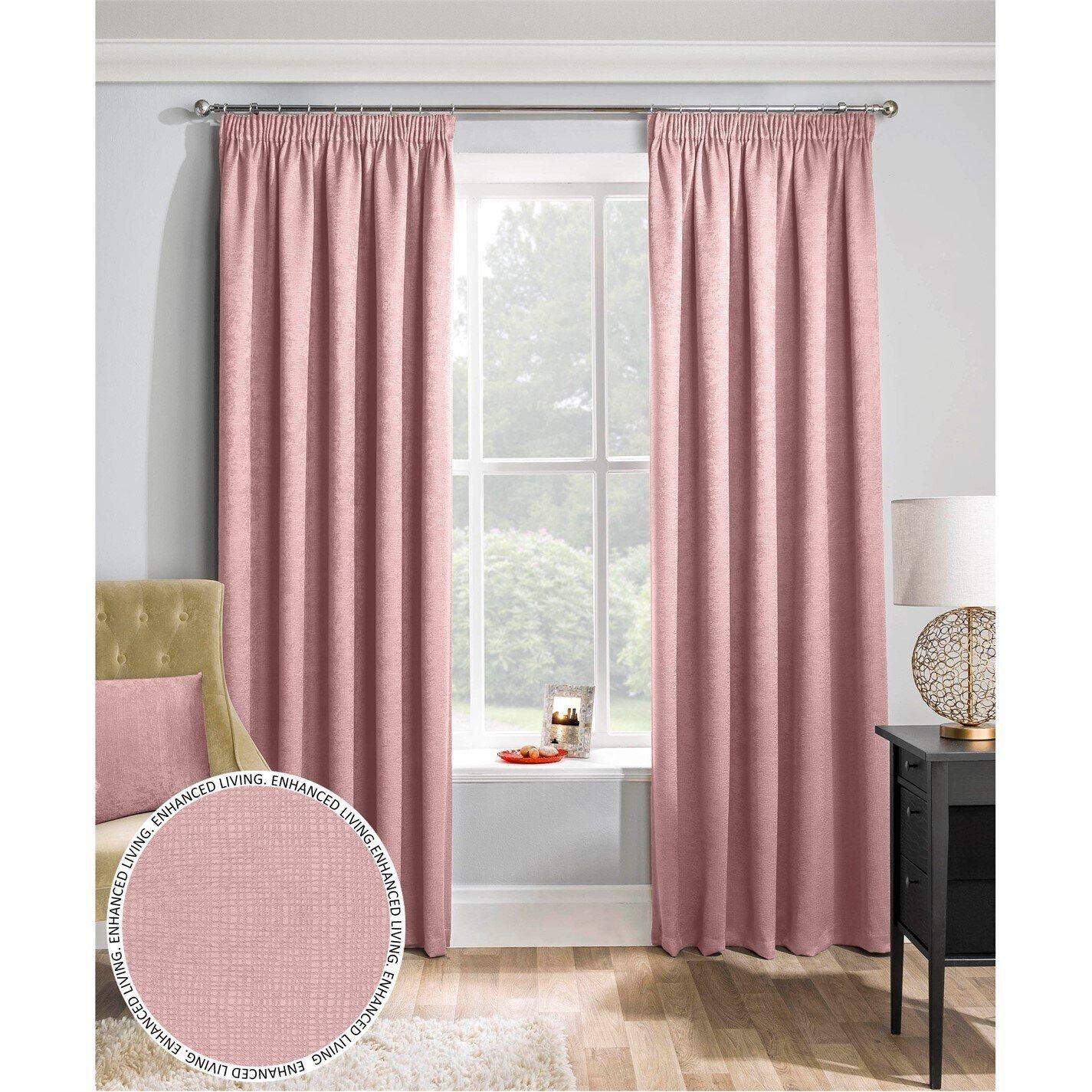 Blush - Enhanced Living - Matrix Blush Thermal Blockout Tape Top Curtain - 1