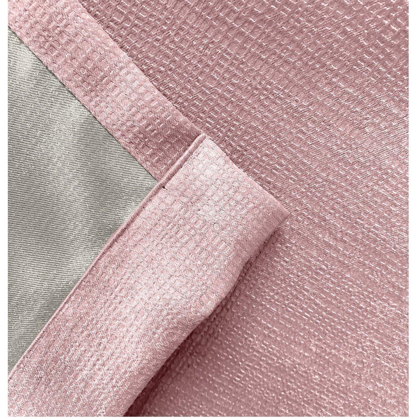 Blush - Enhanced Living - Matrix Blush Thermal Blockout Tape Top Curtain - 4