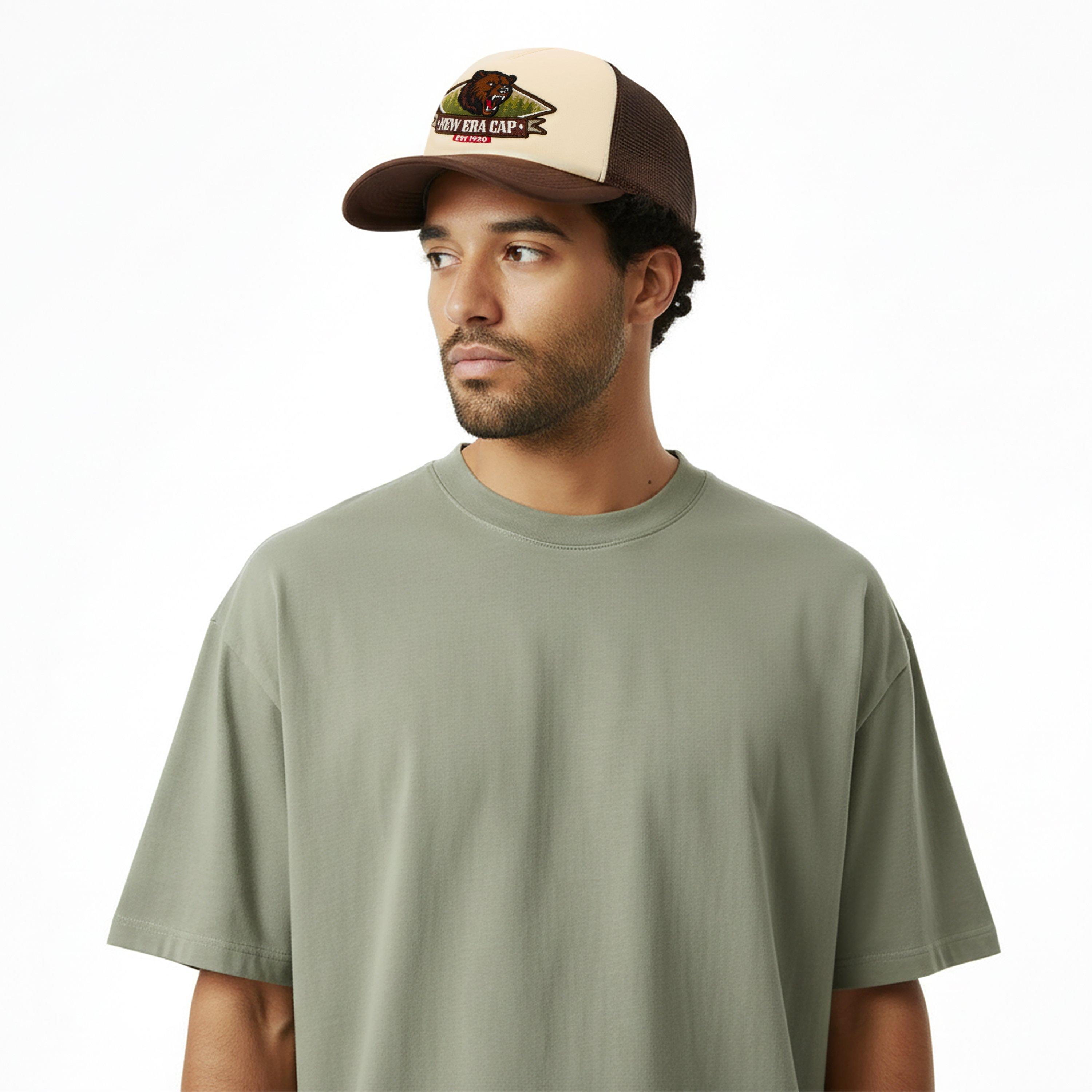 Brown / Cream - New Era - Graphic Trucker Cap - 3