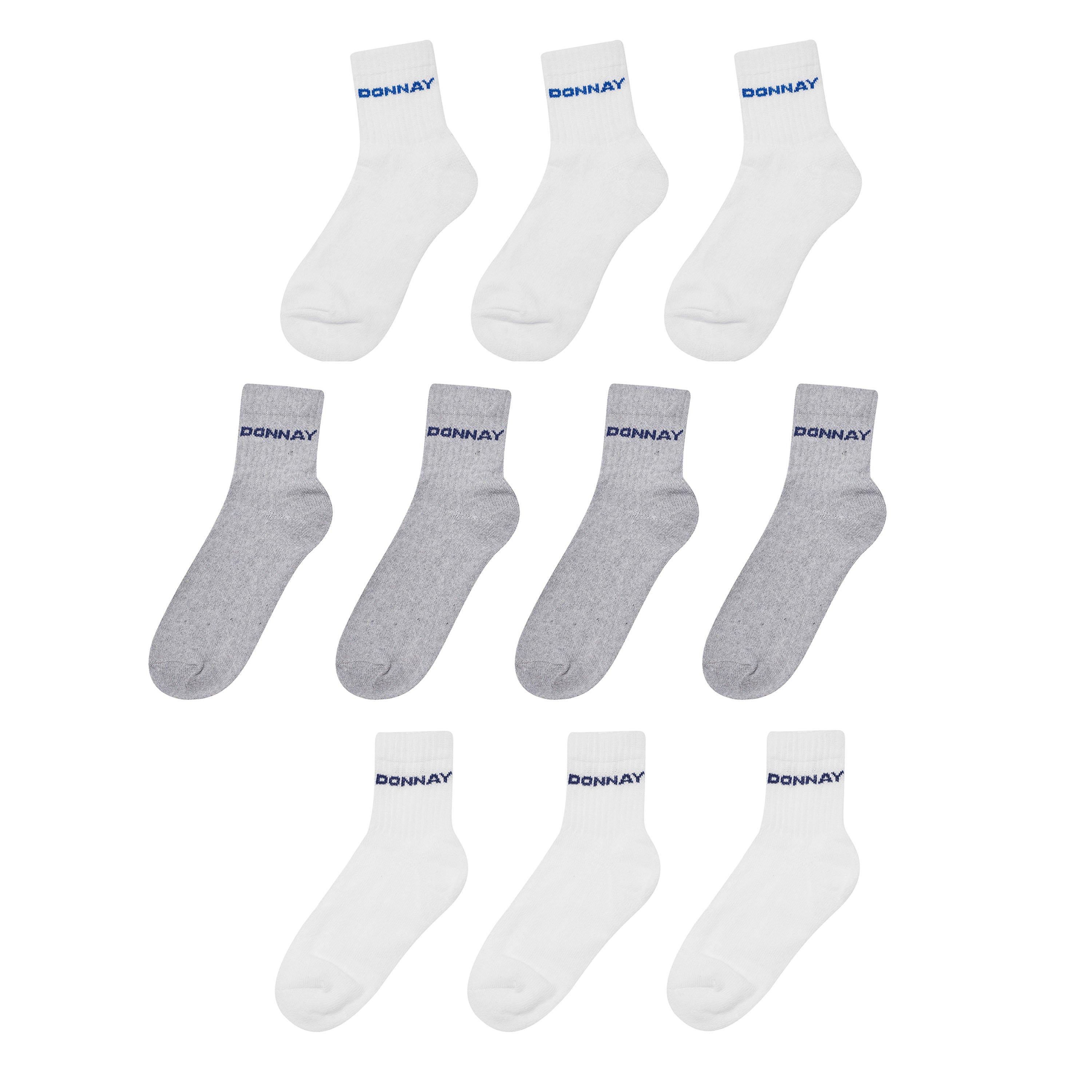 Donnay  Kids 10 Pack Quarter Socks Junior - White - Junior 1-6