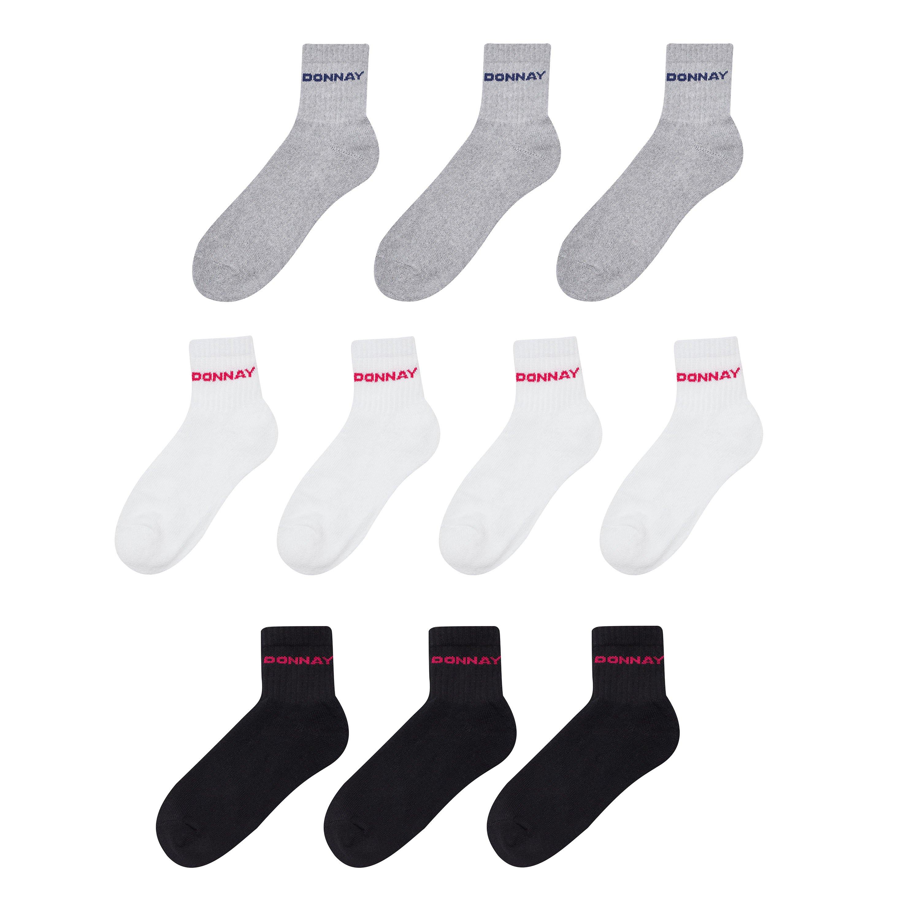 Donnay  Kids 10 Pack Quarter Socks Junior -  Asst - Junior 1-6