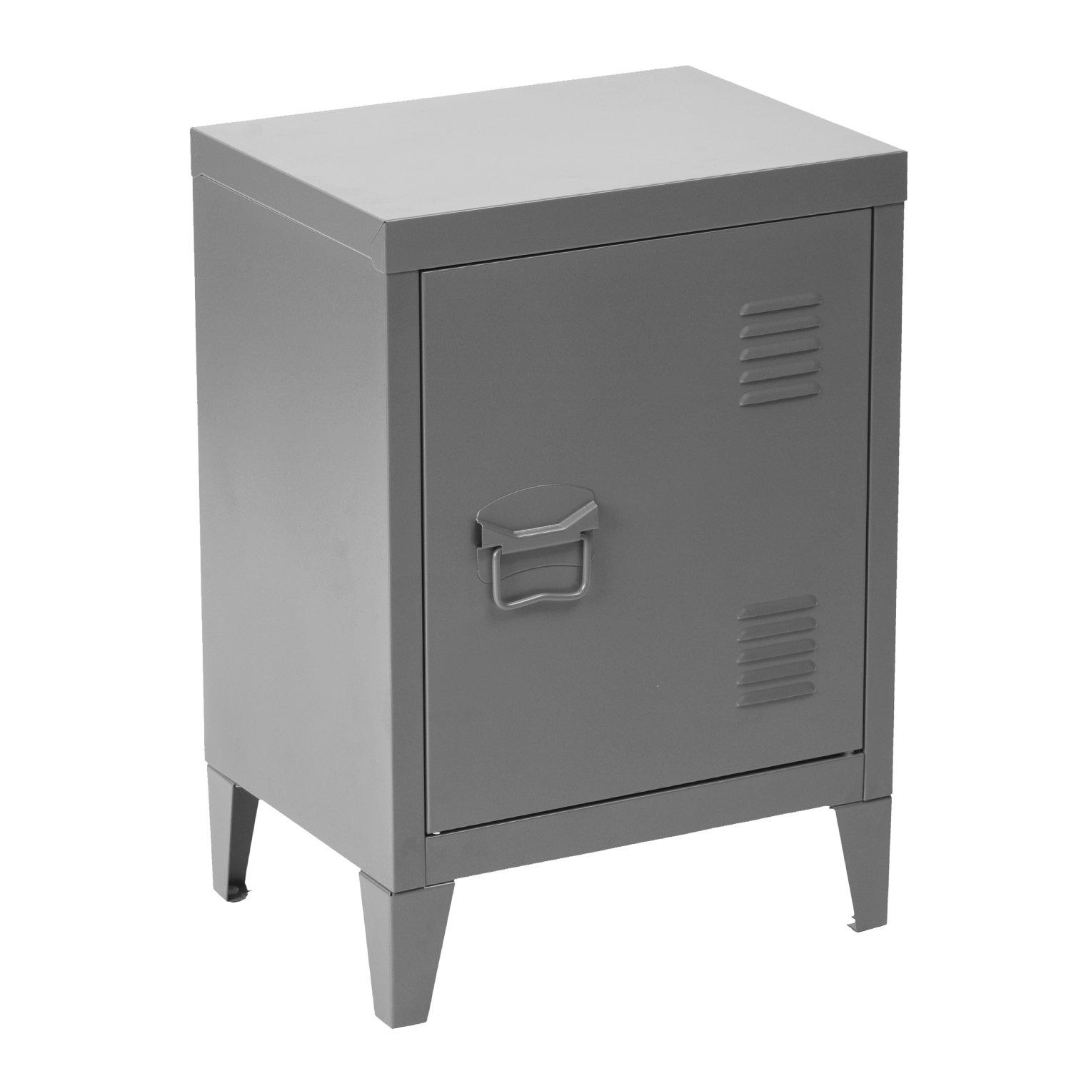 Grey - Urban Meuble - Modern Metal Bedside Cabinet - 3